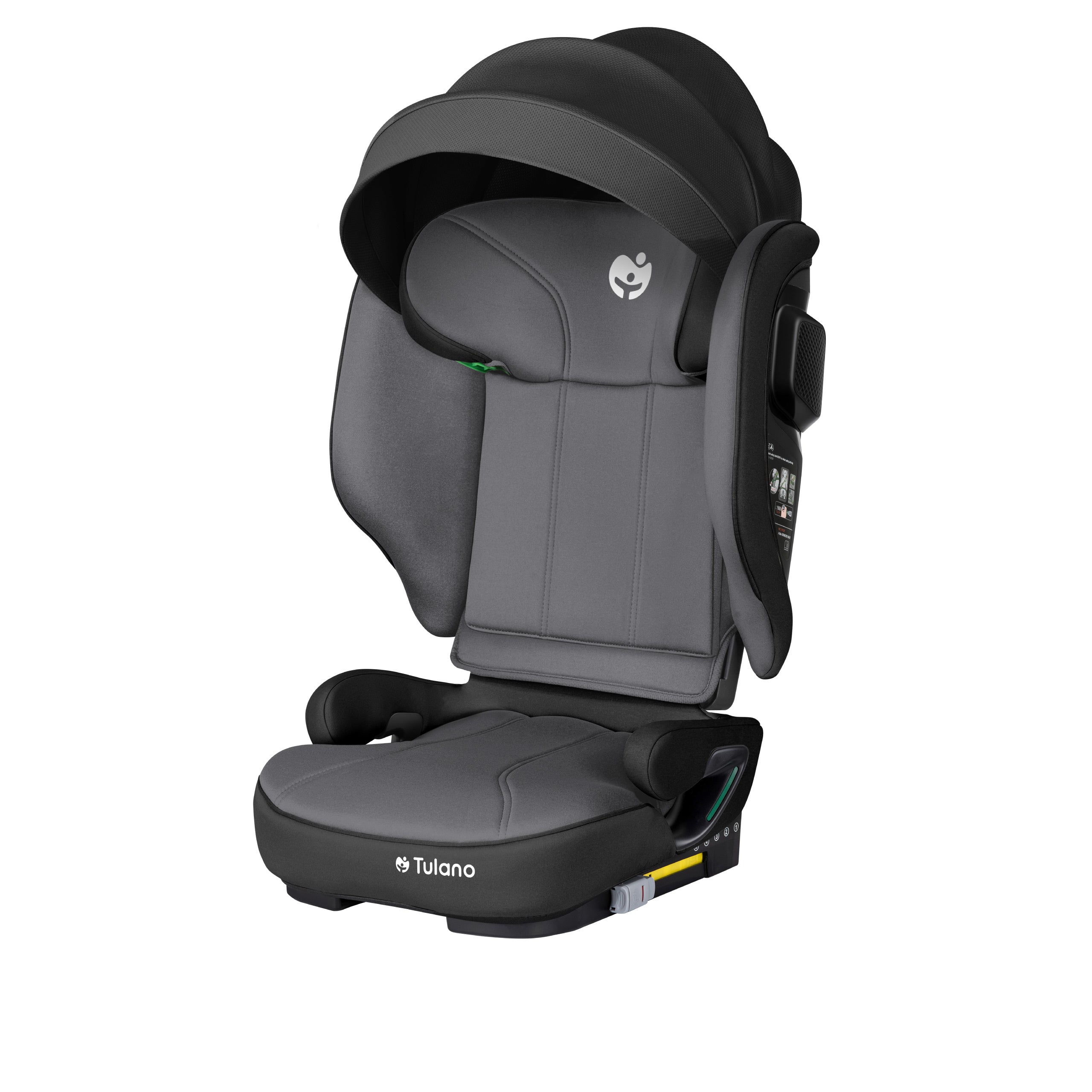 Detská autosedačka pre deti s výškou 100 – 150 cm Tulano Joy 55 Black-Grey I-Size