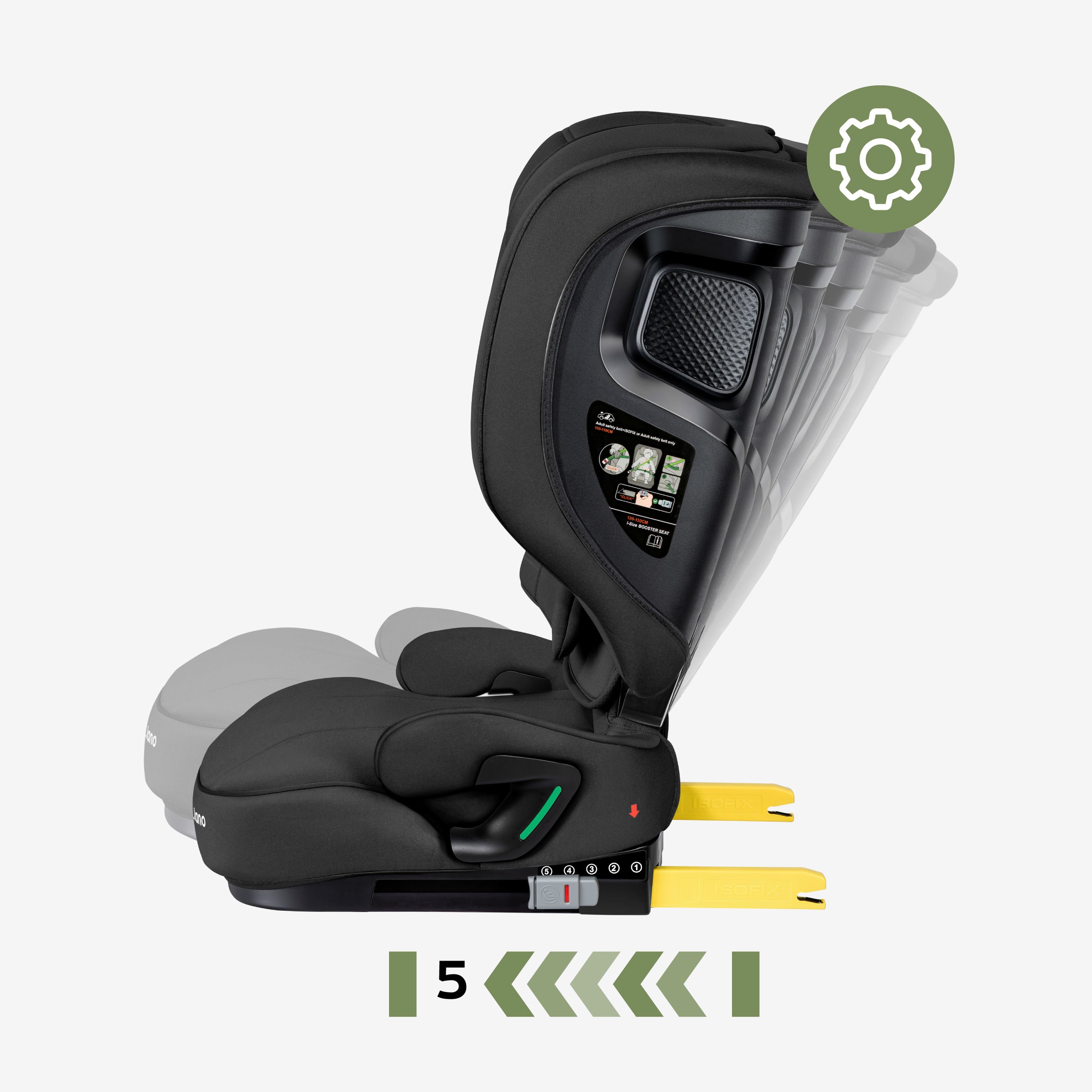 Detská autosedačka pre deti s výškou 100 – 150 cm Tulano Joy 55 Black-Grey I-Size