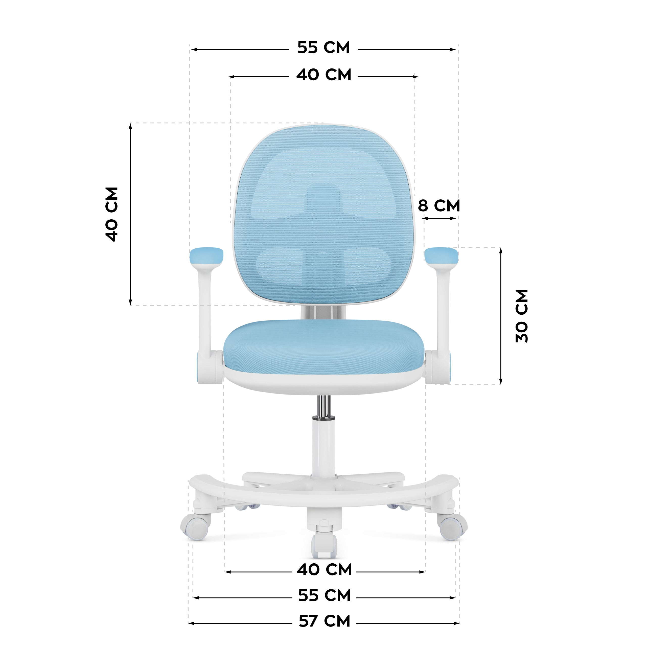 Ergonomická detská kancelárska stolička Mark Adler Junior 3.6 Blue