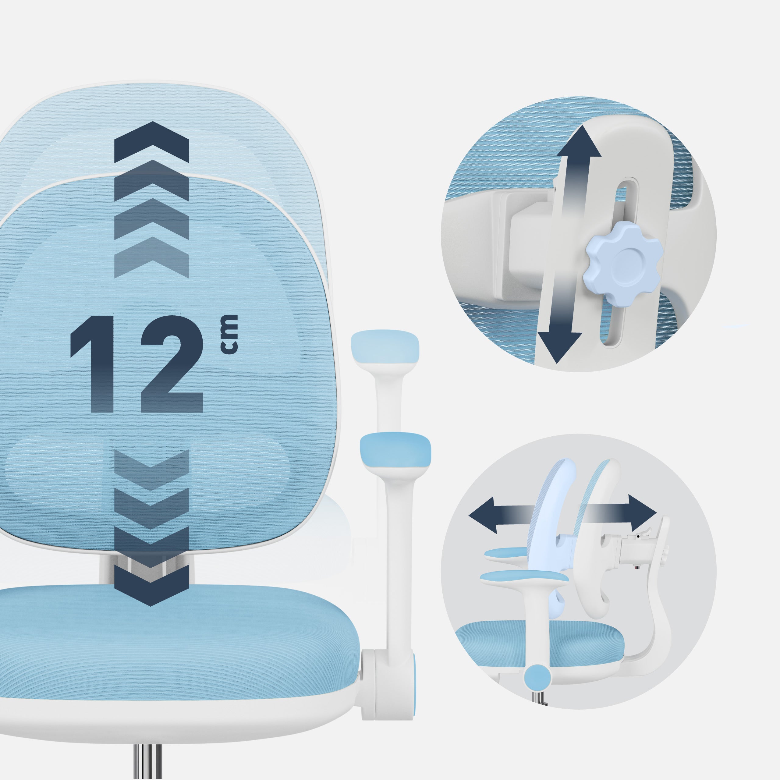 Ergonomická detská kancelárska stolička Mark Adler Junior 3.6 Blue