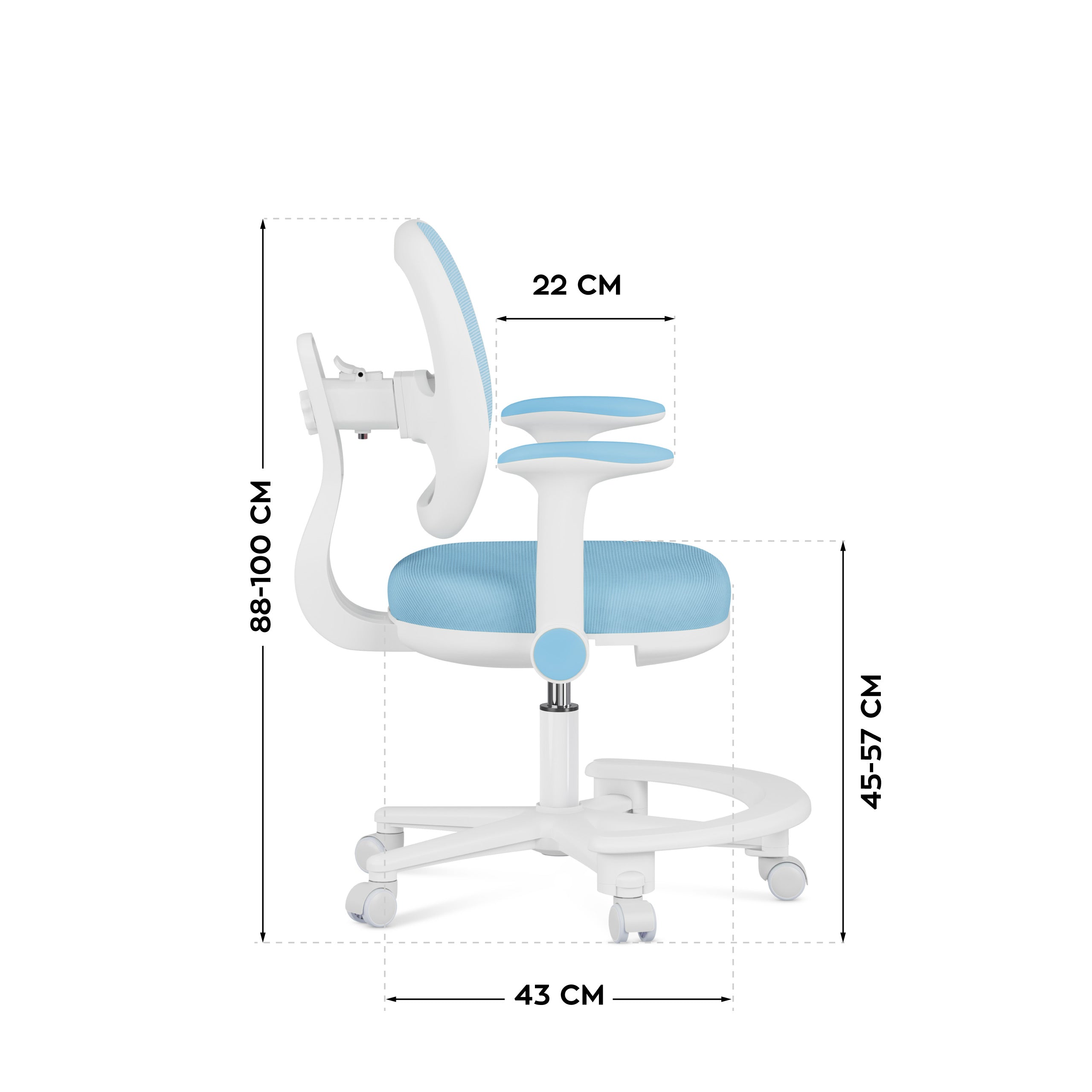 Ergonomická detská kancelárska stolička Mark Adler Junior 3.6 Blue