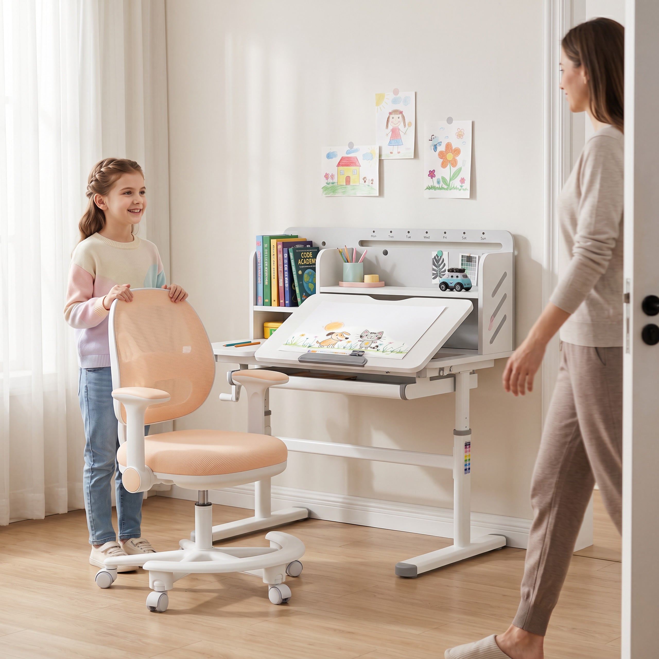 Ergonomická detská stolička k písacímu stolu Mark Adler Junior 3.6 Beige