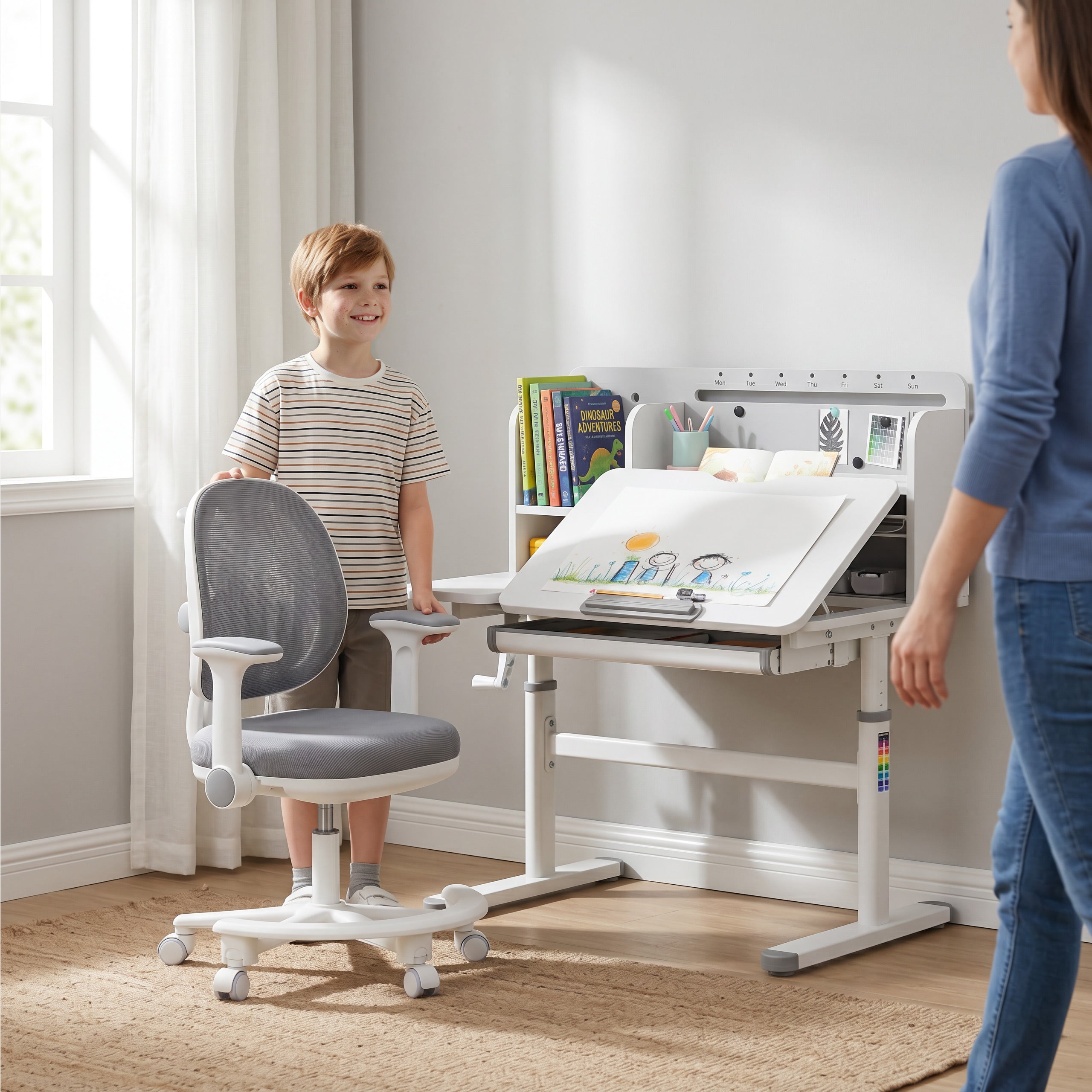 Ergonomická detská kancelárska stolička Mark Adler Junior 3.6 Grey