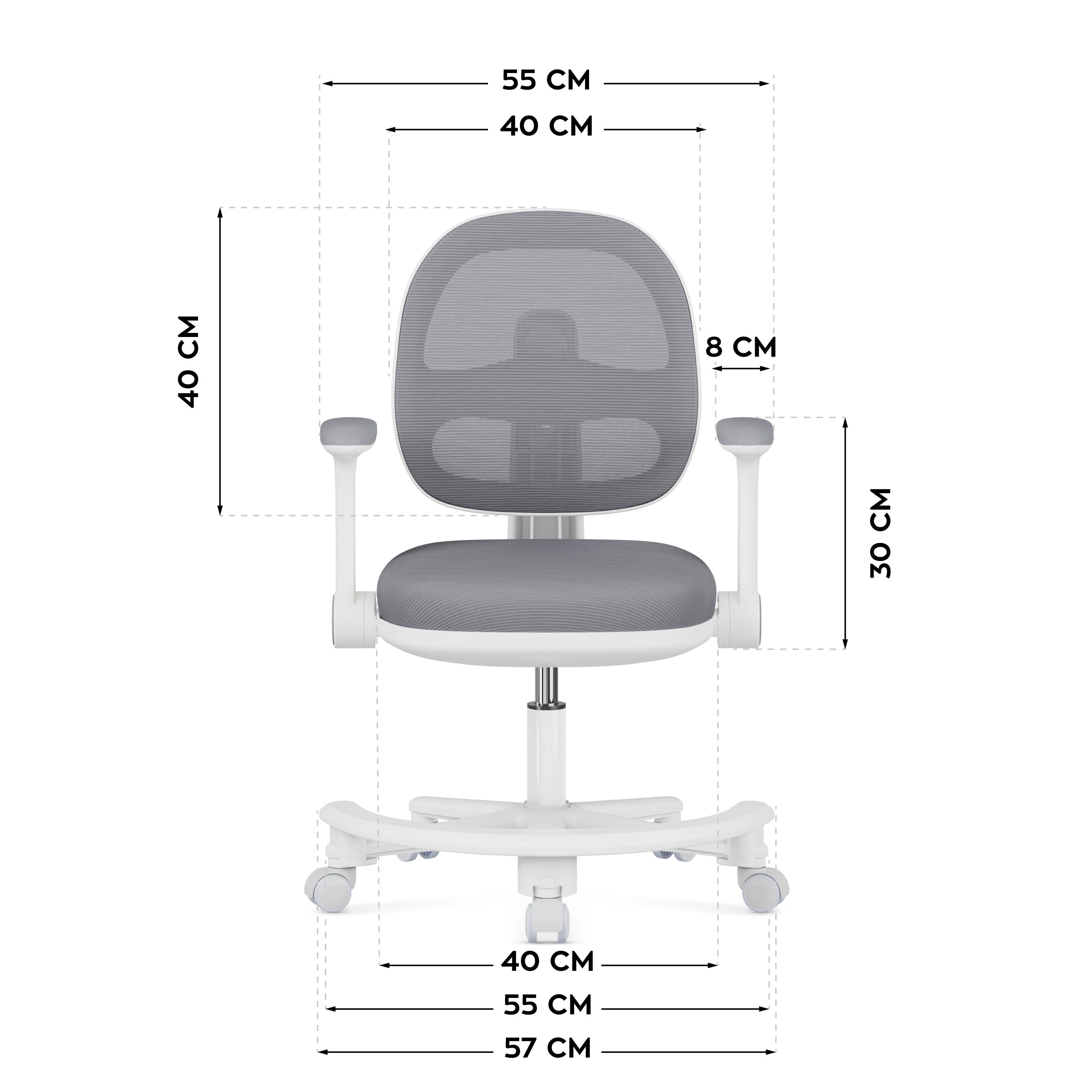 Ergonomická detská kancelárska stolička Mark Adler Junior 3.6 Grey