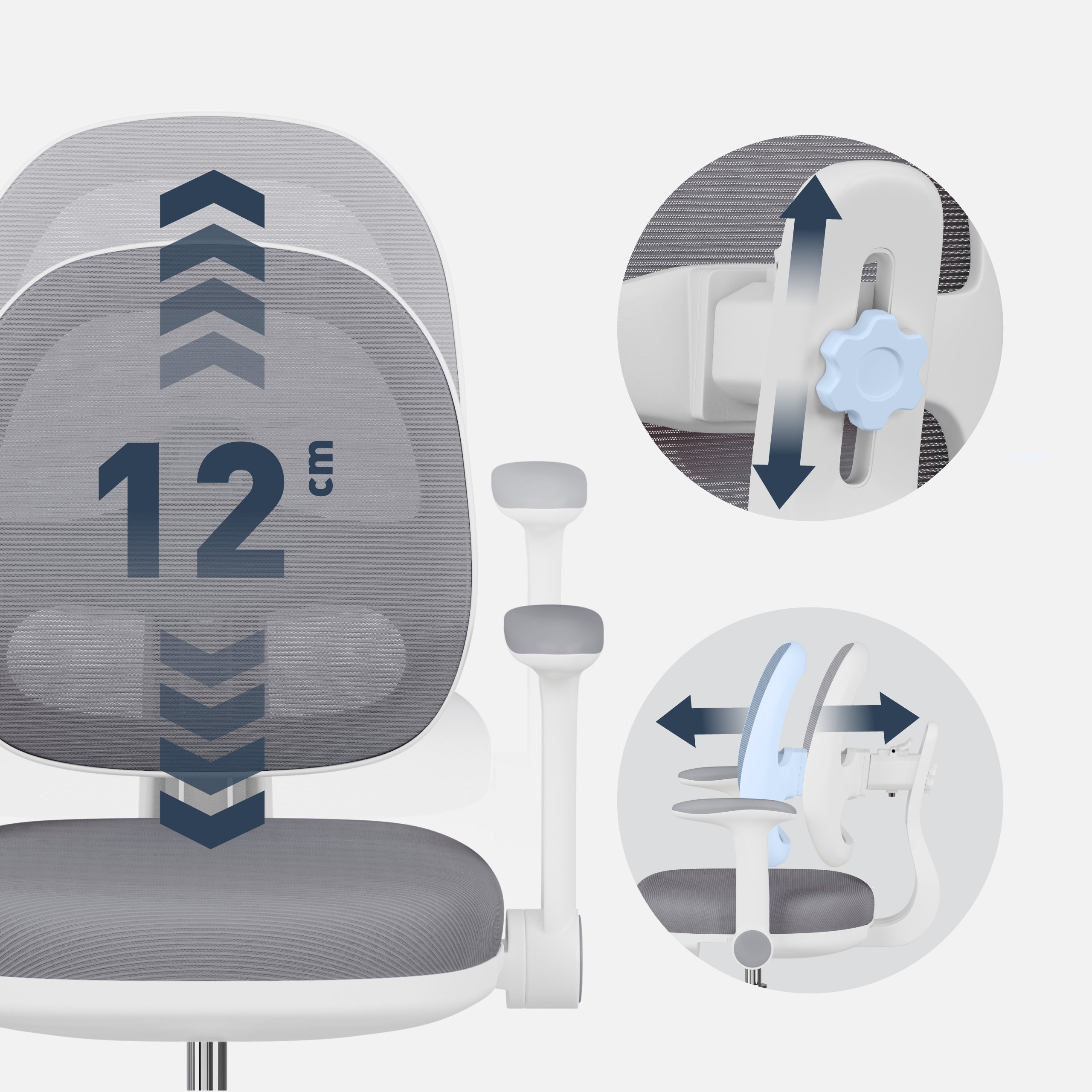 Ergonomická detská kancelárska stolička Mark Adler Junior 3.6 Grey