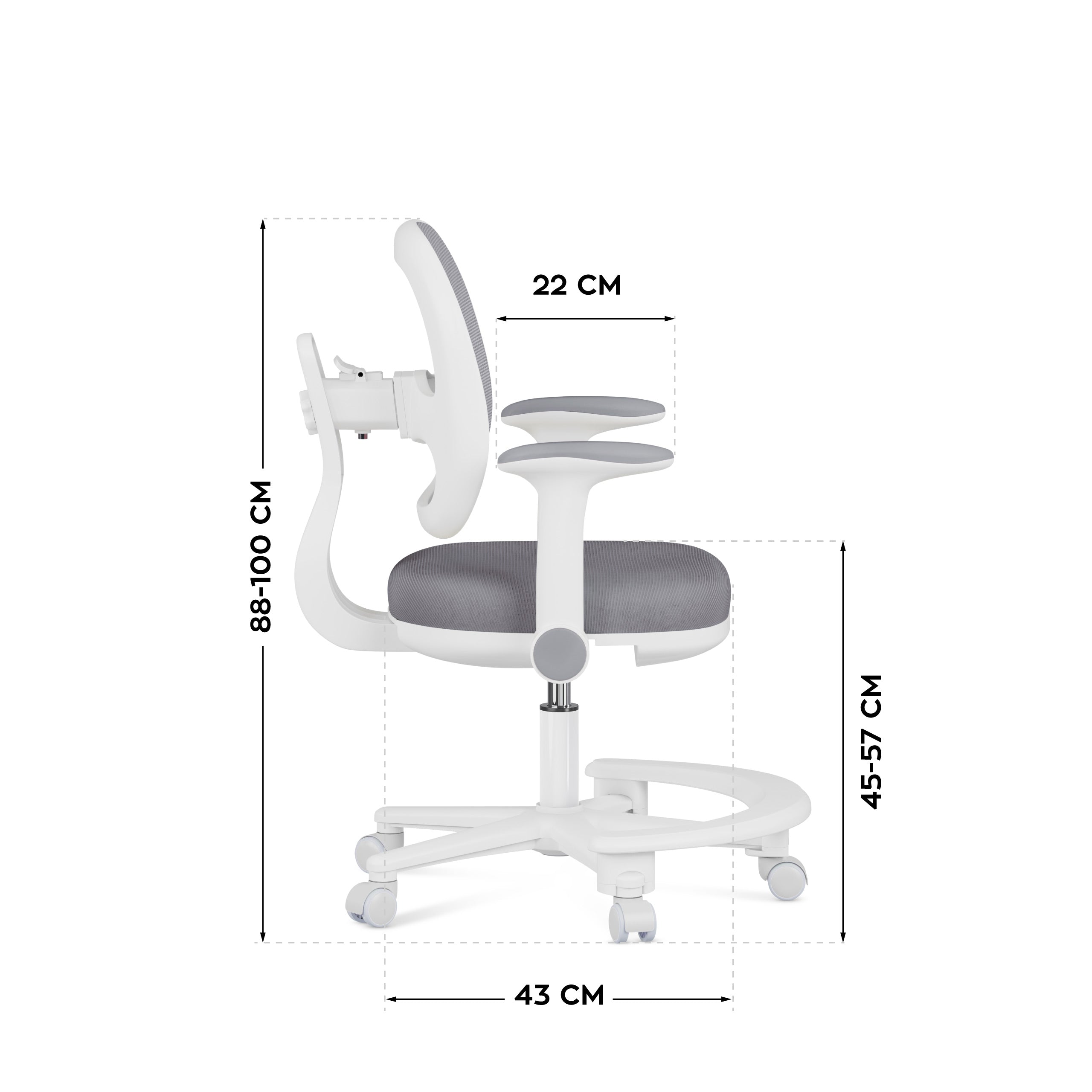 Ergonomická detská kancelárska stolička Mark Adler Junior 3.6 Grey