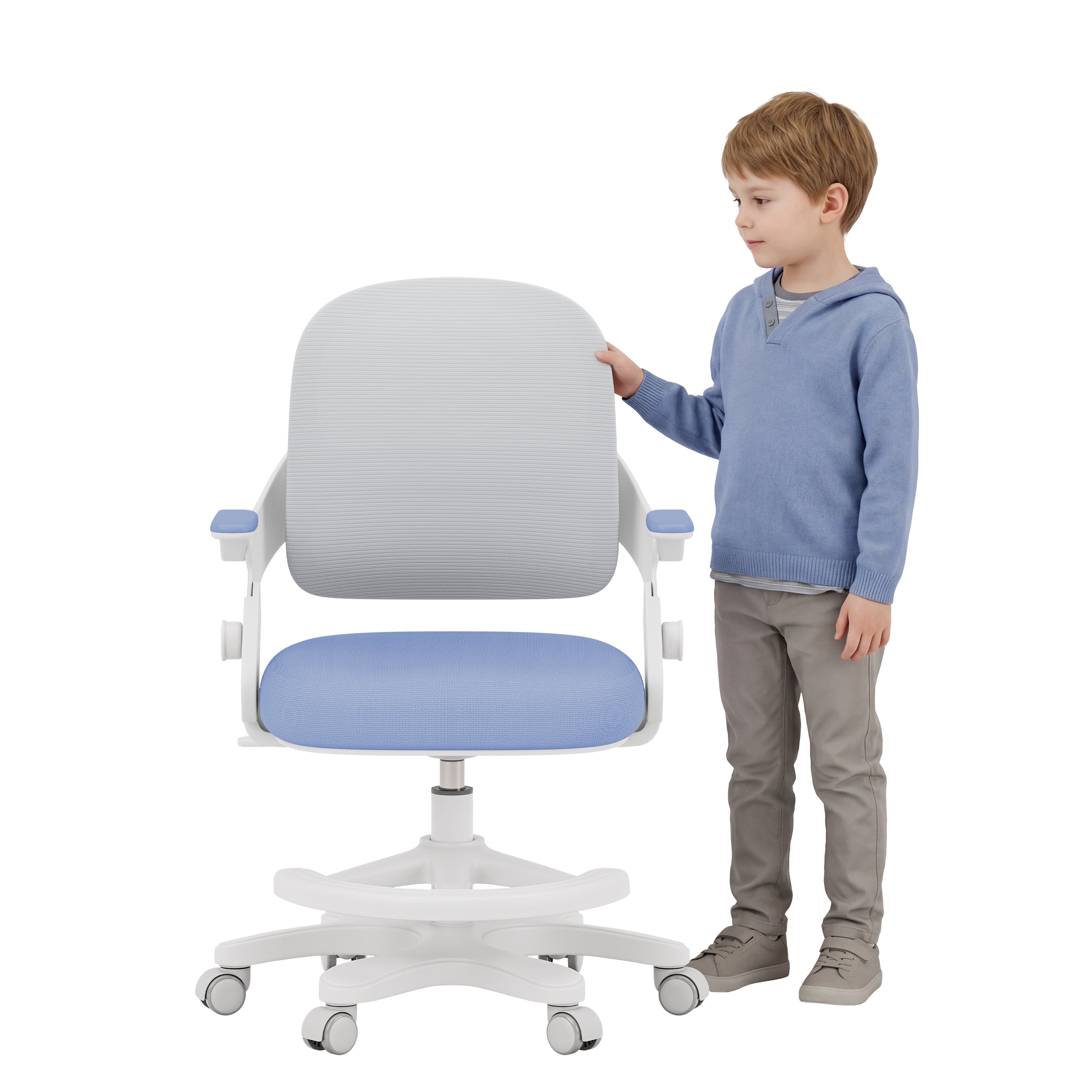 Detské kreslo k písacímu stolu Mark Adler Junior 4.3 modro-šedé