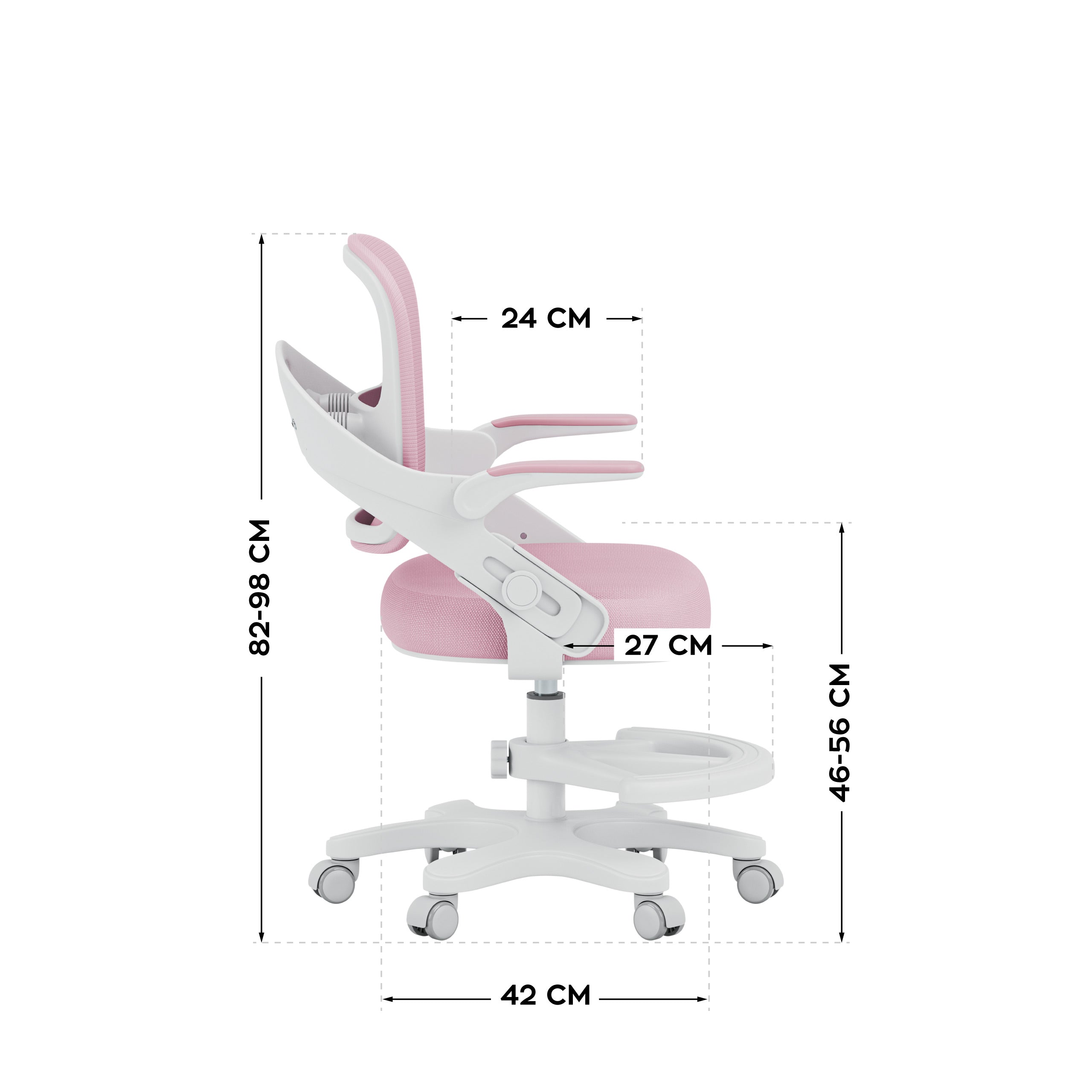 Detské kreslo k písacímu stolu Mark Adler Junior 4.3 Pink