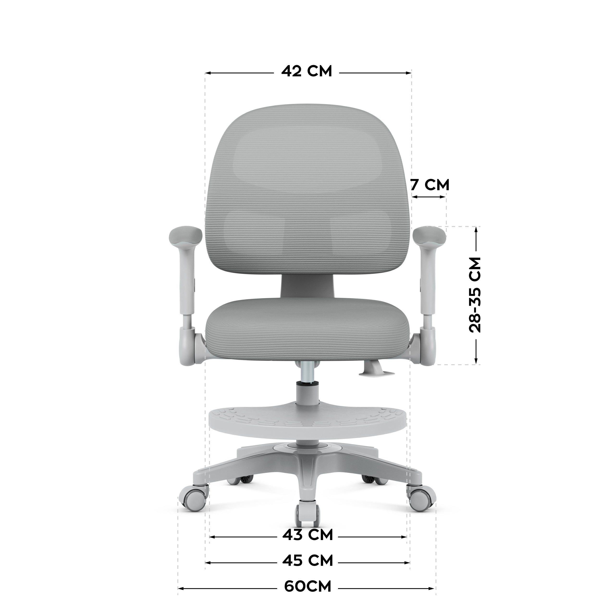 Polohovateľné detské kreslo Mark Adler Junior 5.0 Grey