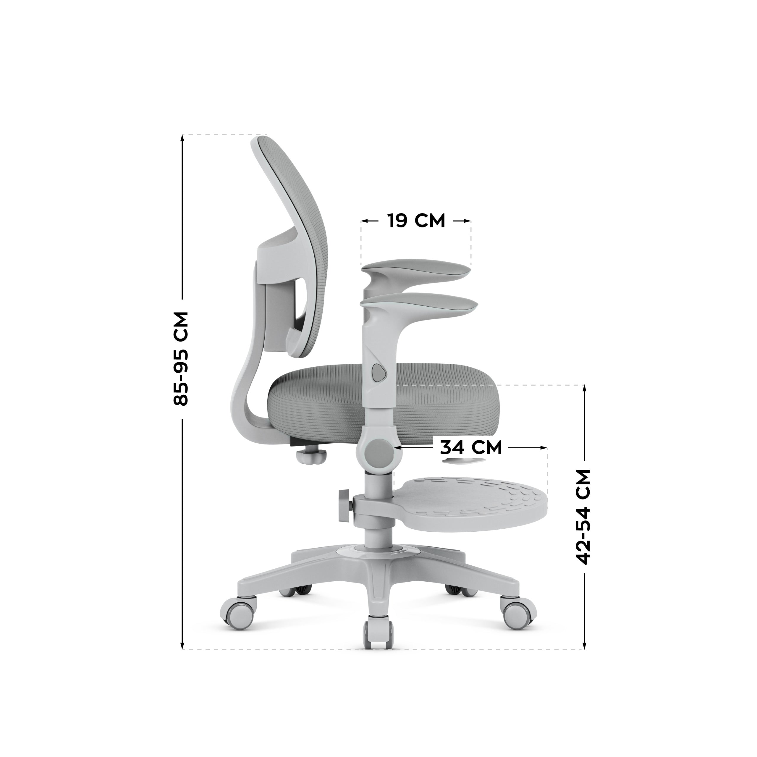 Polohovateľné detské kreslo Mark Adler Junior 5.0 Grey
