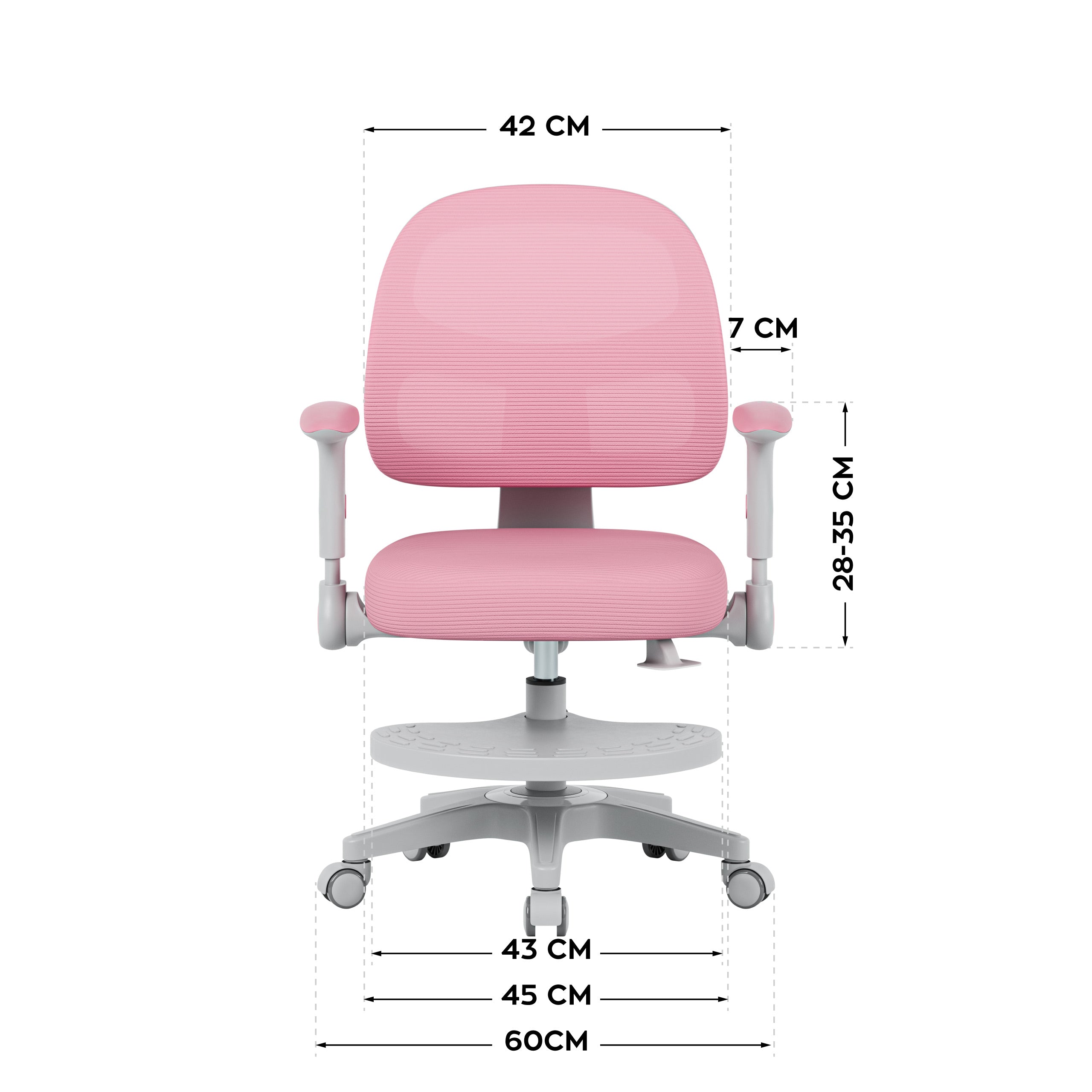 Polohovateľné detské kreslo Mark Adler Junior 5.0 Pink