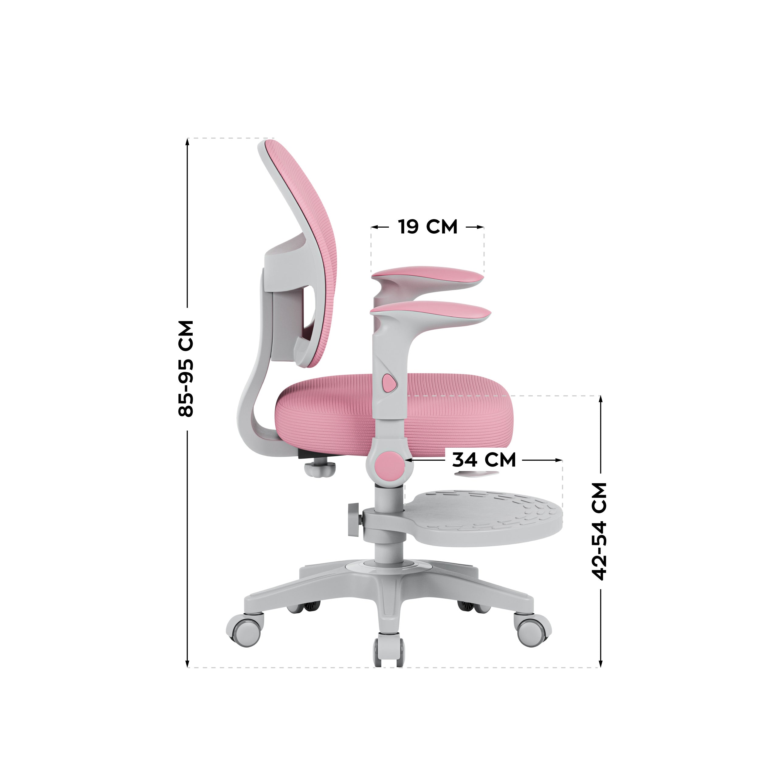 Polohovateľné detské kreslo Mark Adler Junior 5.0 Pink
