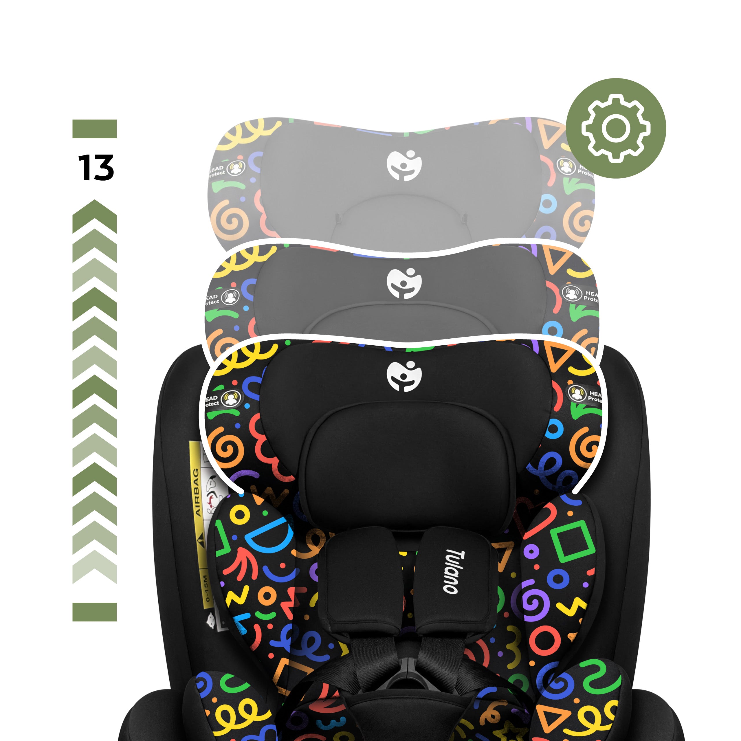 Detská autosedačka Tulano Loom 15 Black Loco