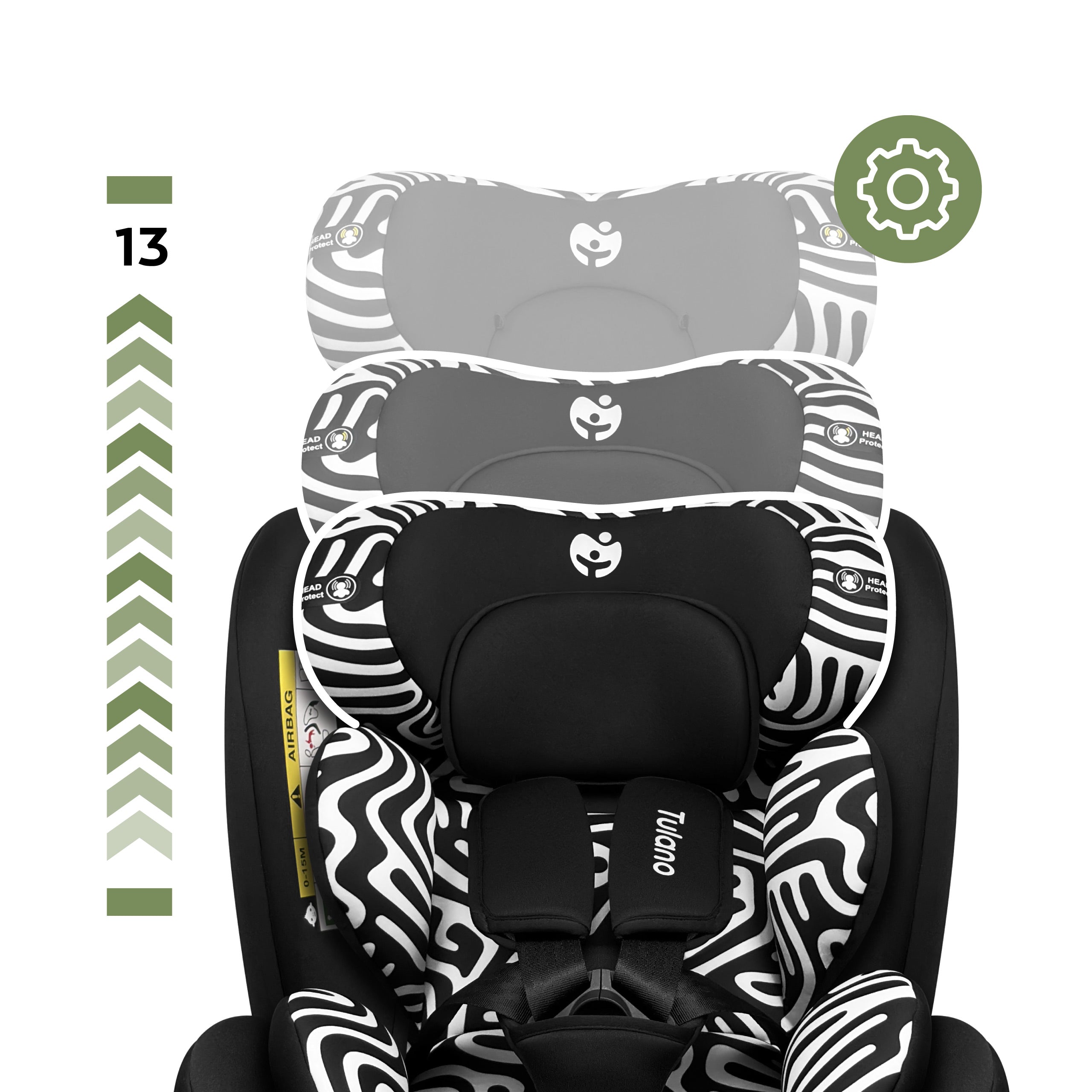 Detská autosedačka Tulano Loom 15 Black Mono