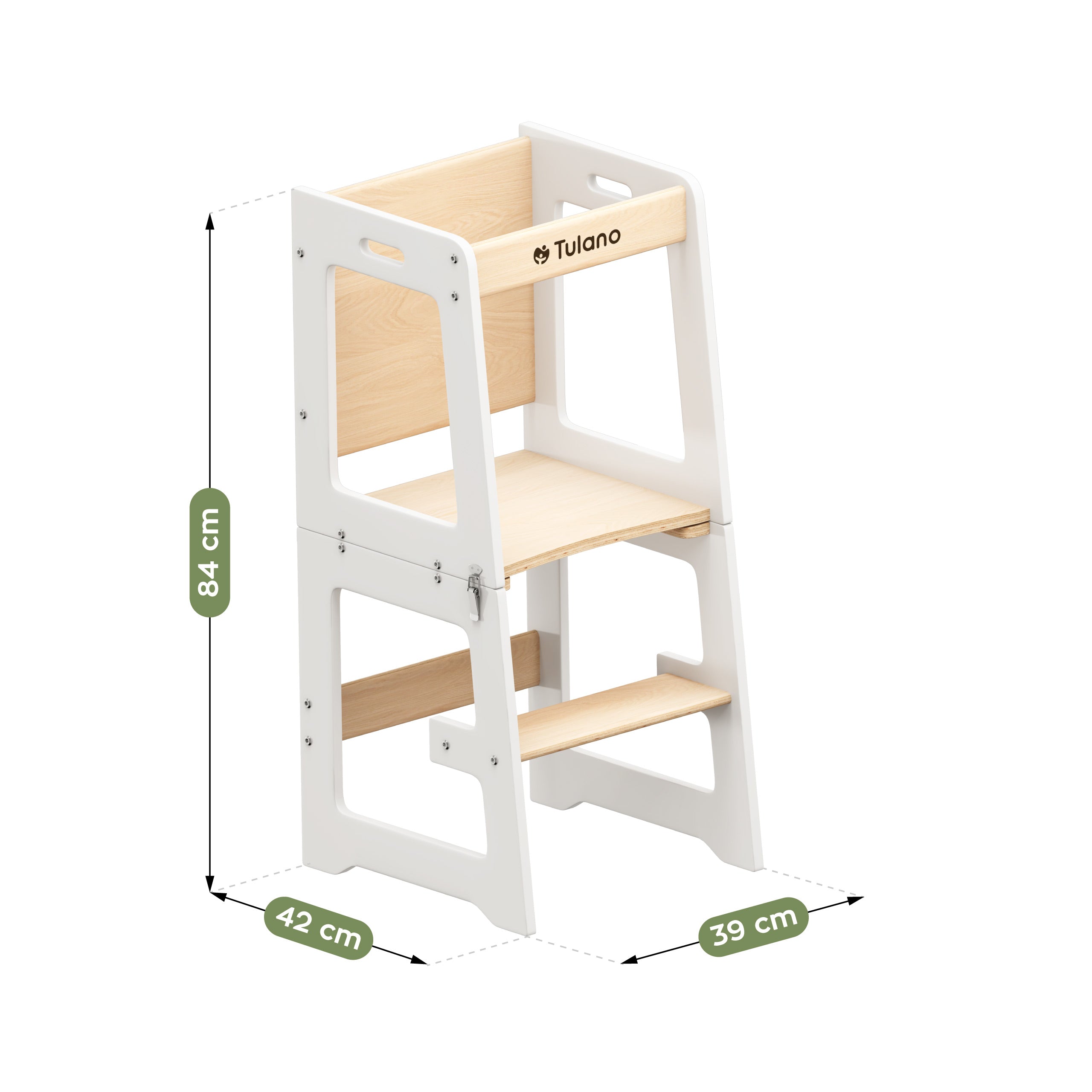 Detský kuchynský pomocník 3 v 1 Tulano Mooby 35 White-Natural