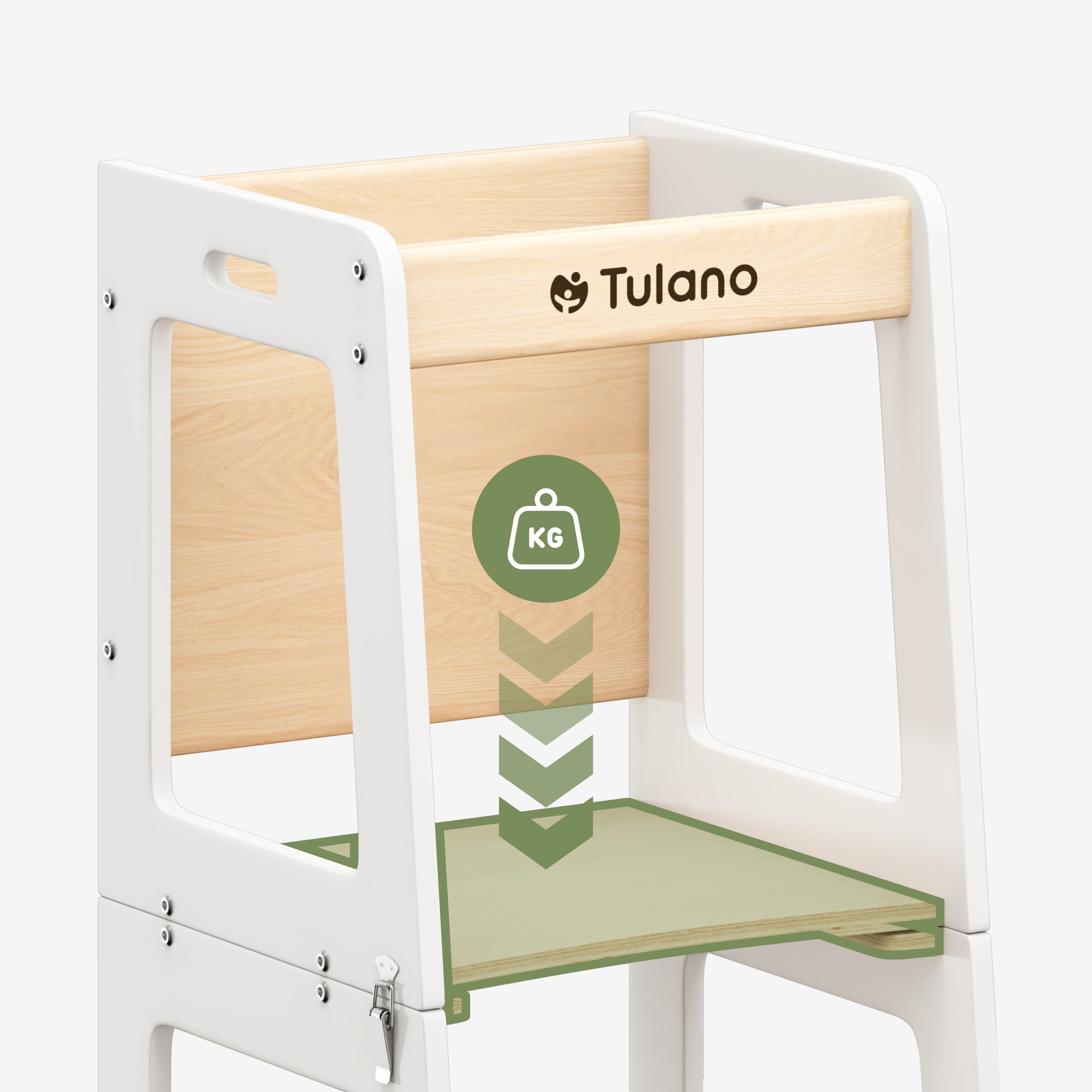 Detský kuchynský pomocník 3 v 1 Tulano Mooby 35 White-Natural