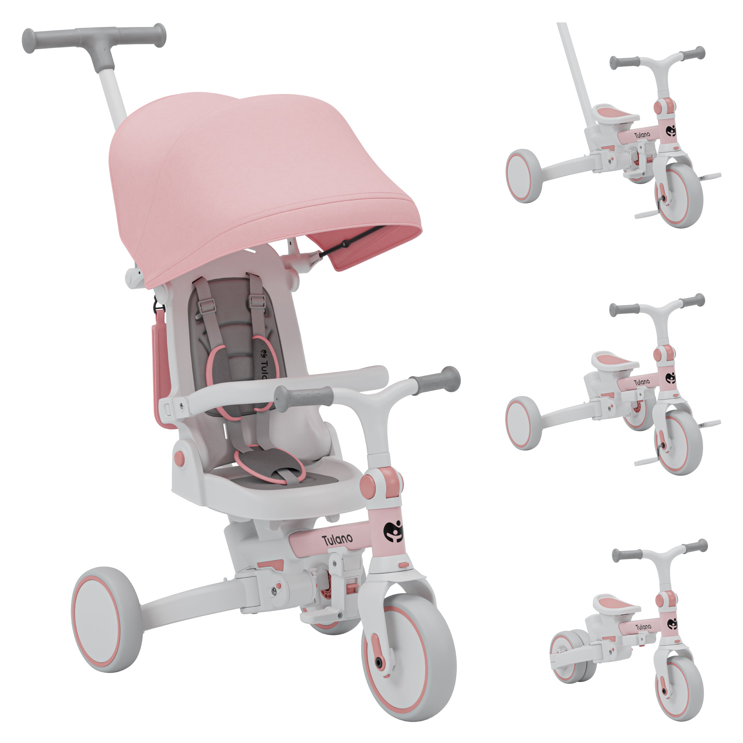 Trojkolesový bicykel Tulano 4 v 1 Noah 35 Pink