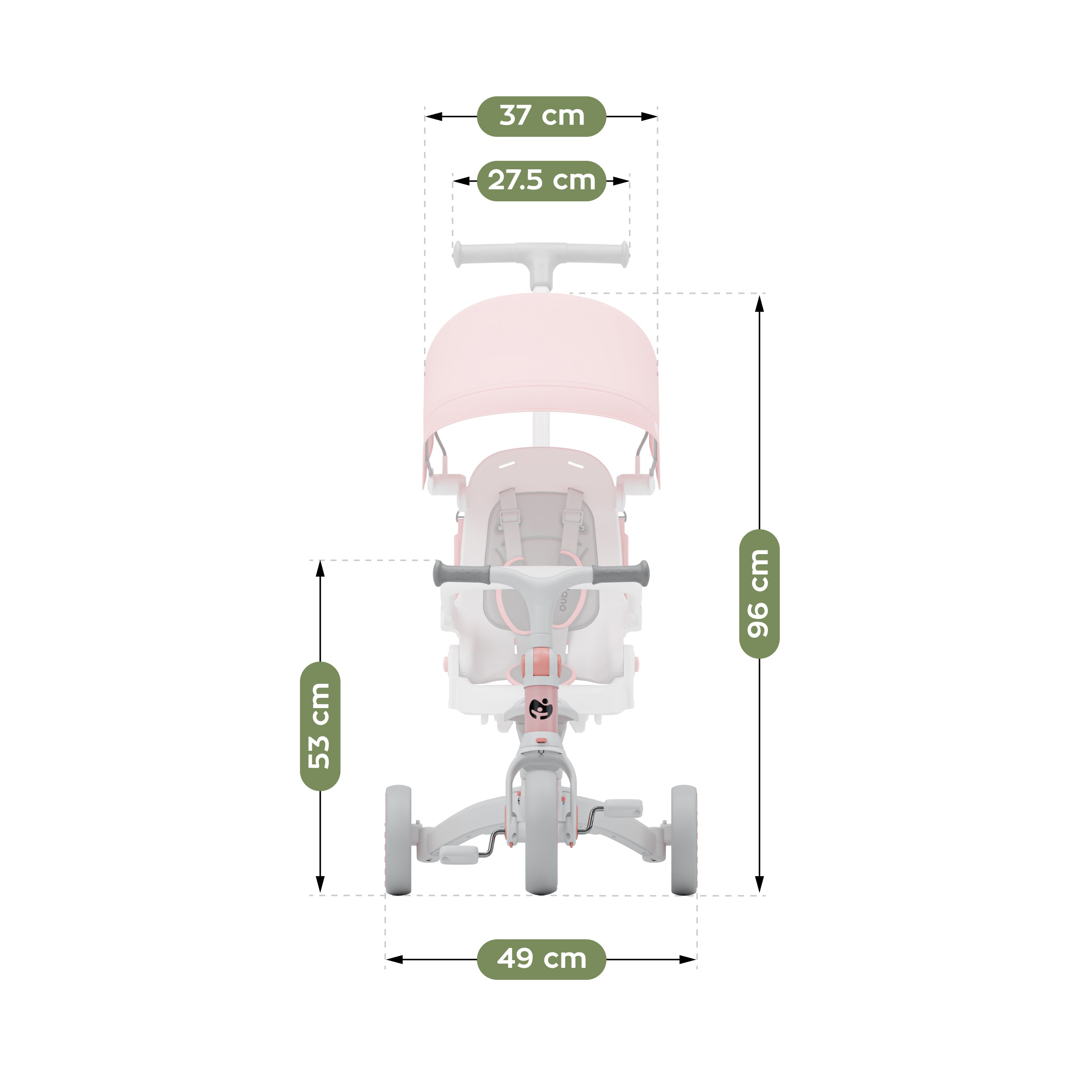 Trojkolesový bicykel Tulano 4 v 1 Noah 35 Pink