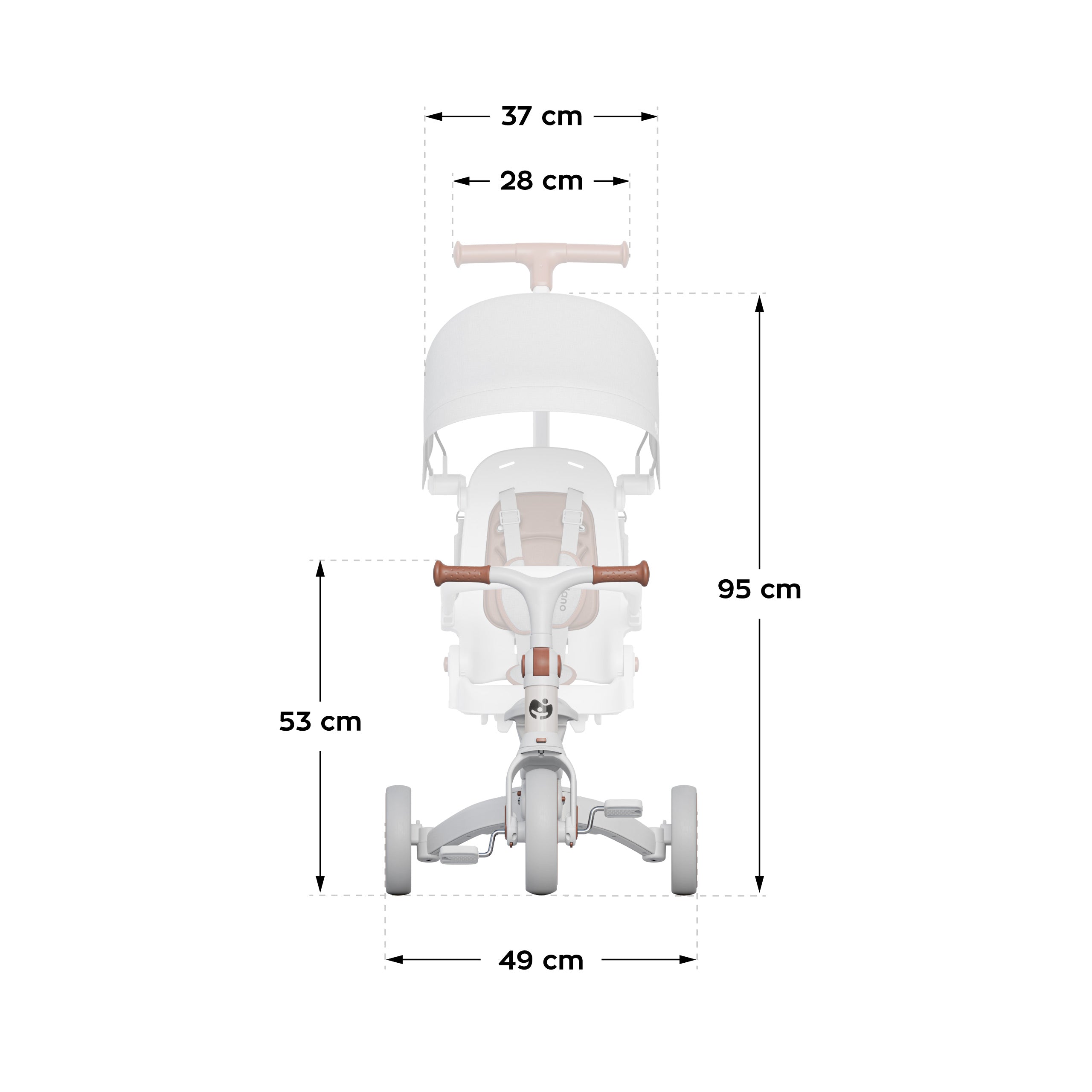 Trojkolesový bicykel Tulano 4 v 1 Noah 35 Grey
