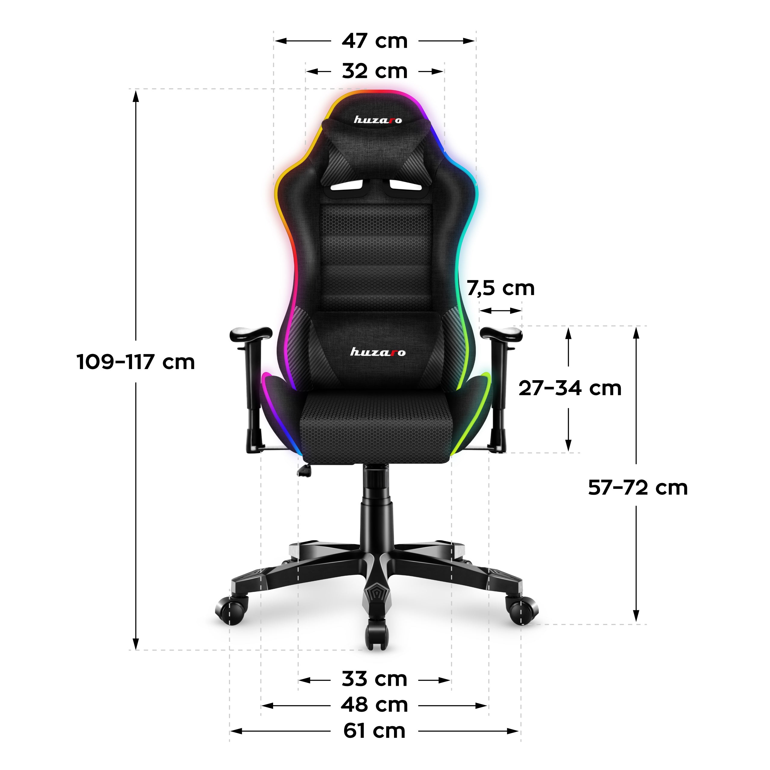 Detské herné kreslo HUZARO RANGER 6.0 RGB Mesh