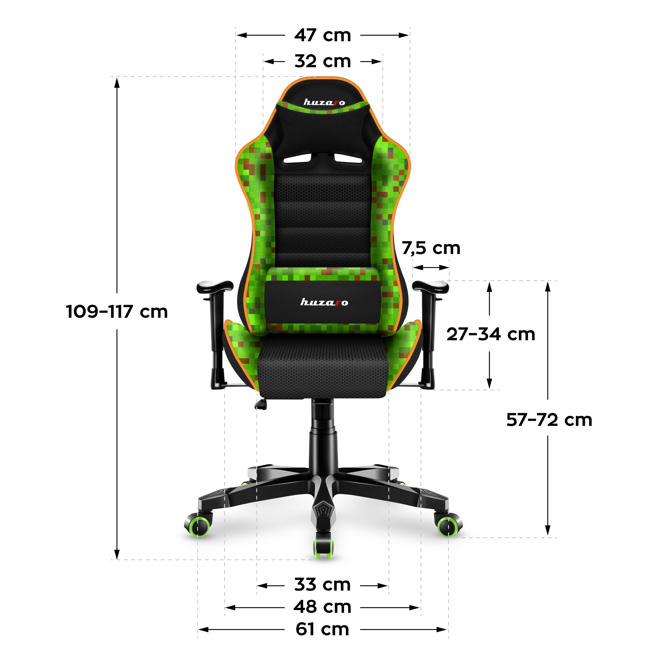Detské herné kreslo HUZARO RANGER 6.0 Pixel Mesh
