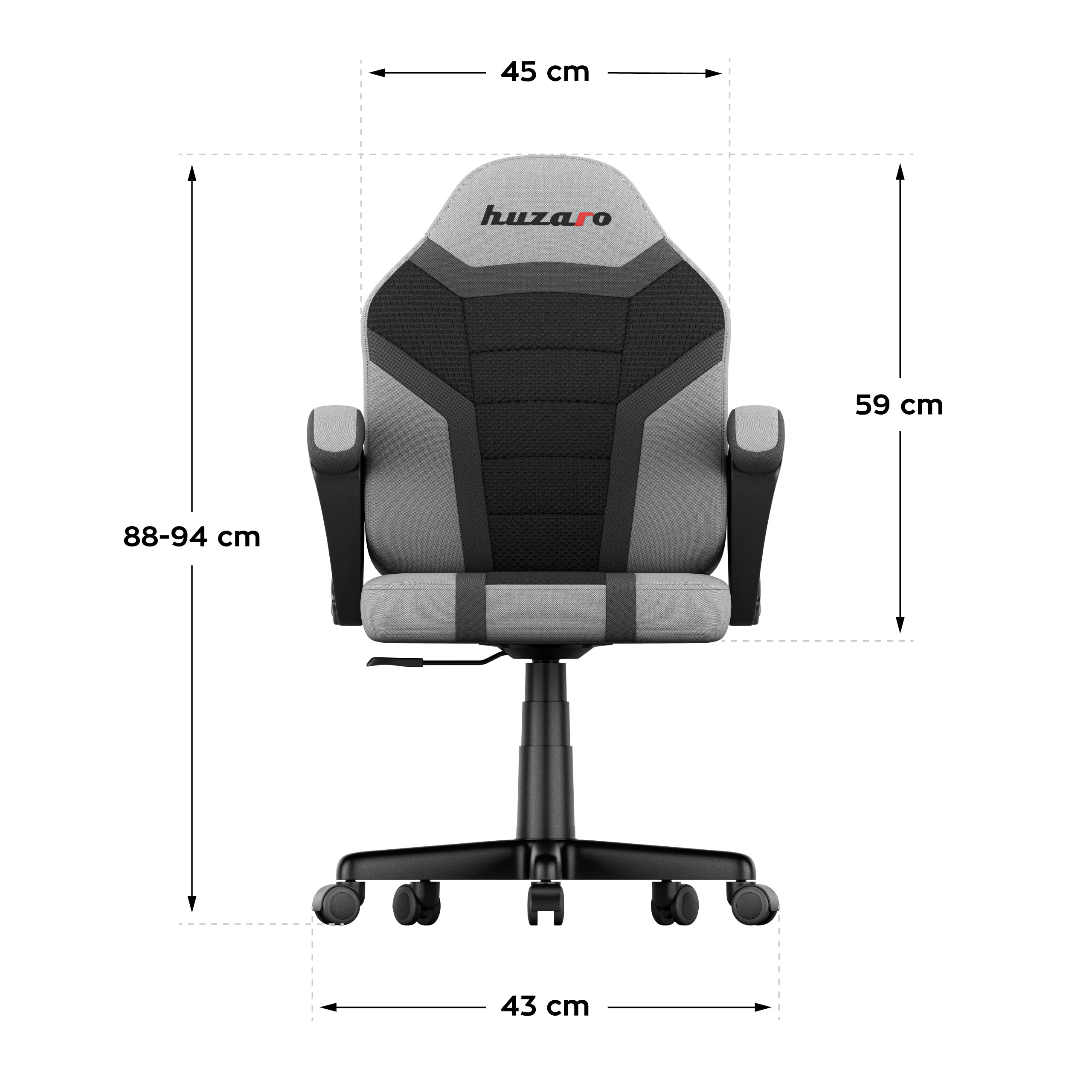 Detské herné kreslo HUZARO RANGER 1.0 Grey Mesh