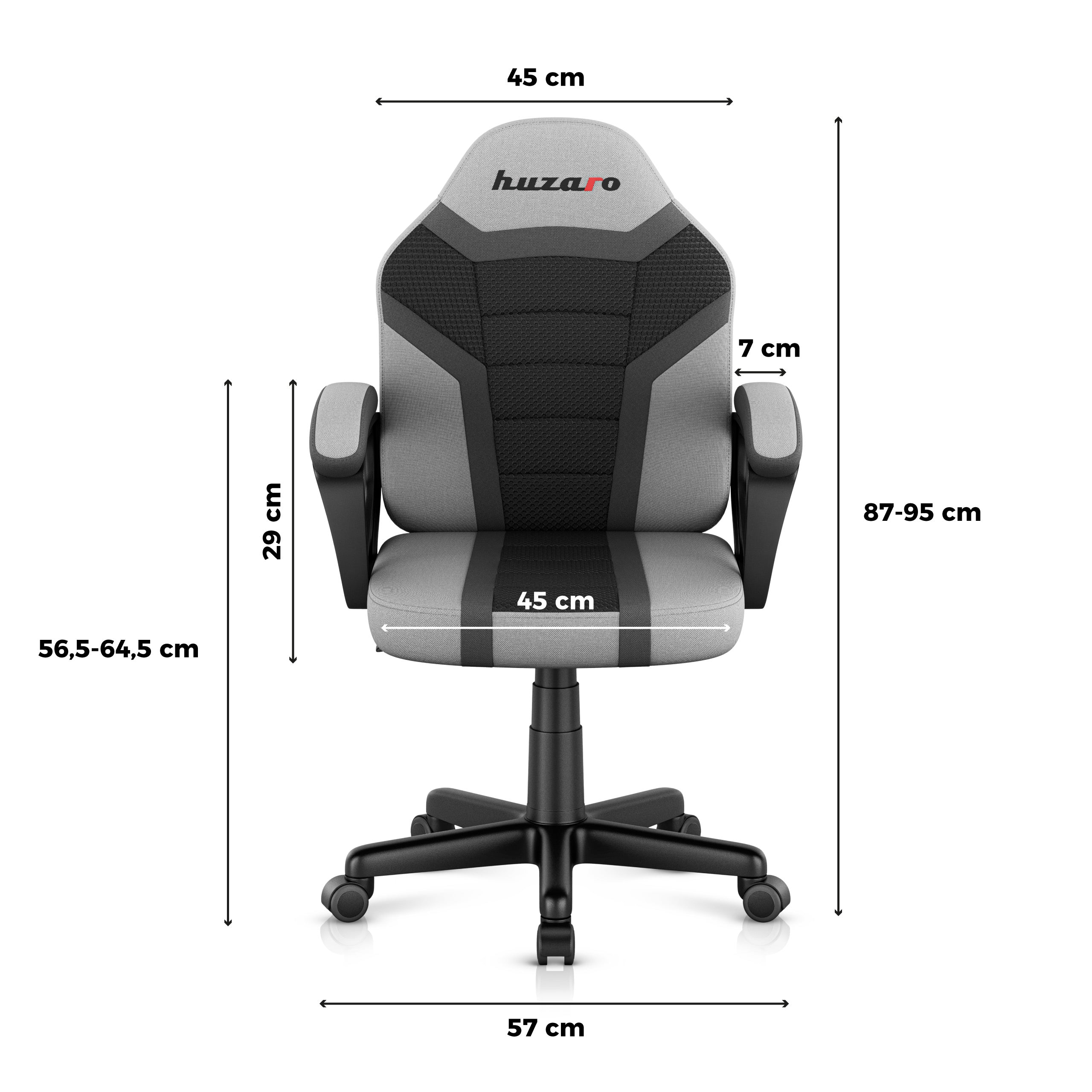 Detské herné kreslo HUZARO RANGER 1.0 Grey Mesh