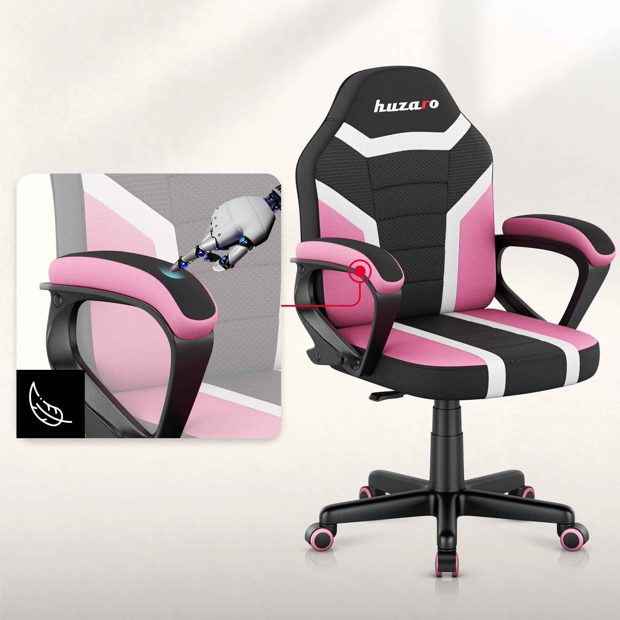 Detské herné kreslo HUZARO RANGER 1.0 Pink Mesh