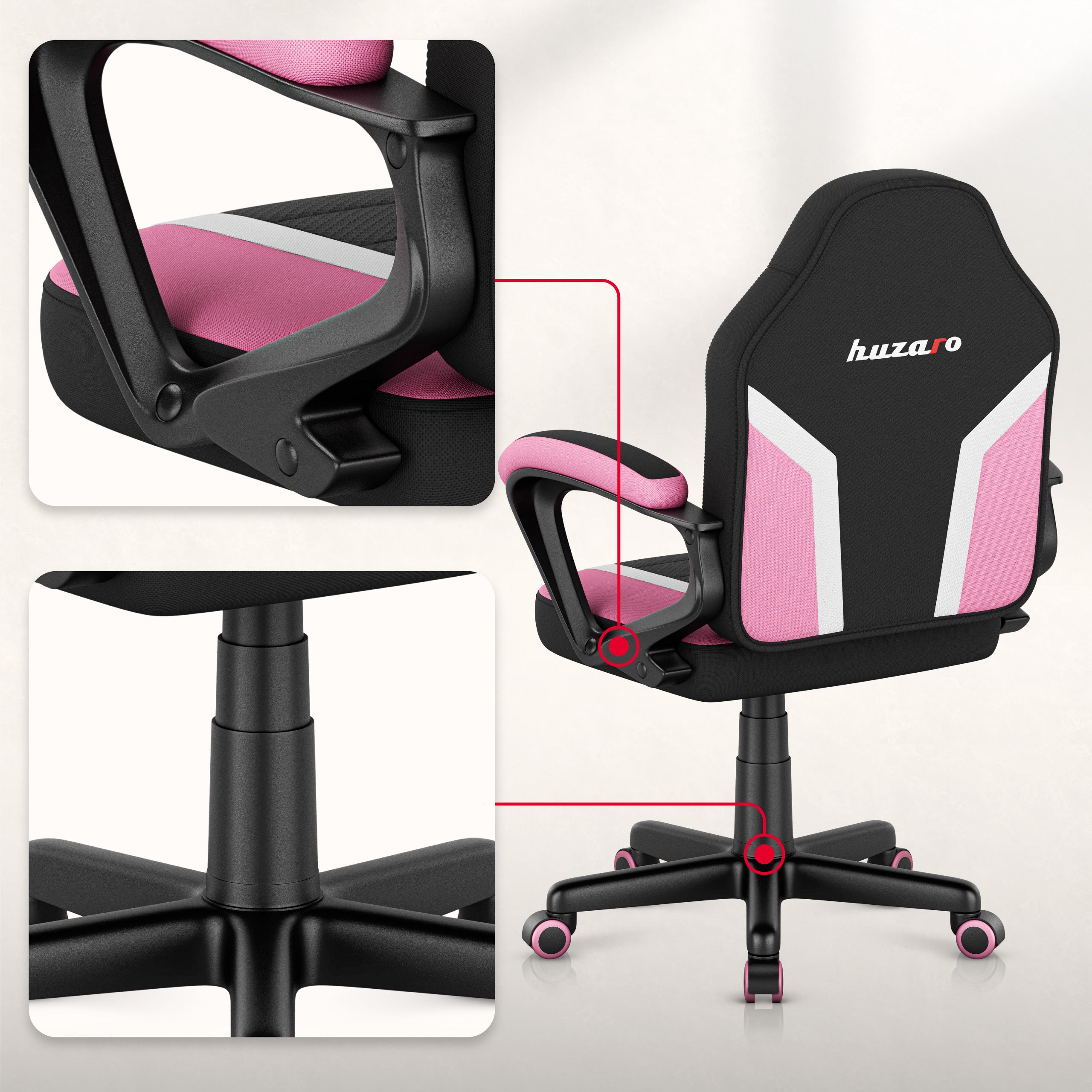 Detské herné kreslo HUZARO RANGER 1.0 Pink Mesh