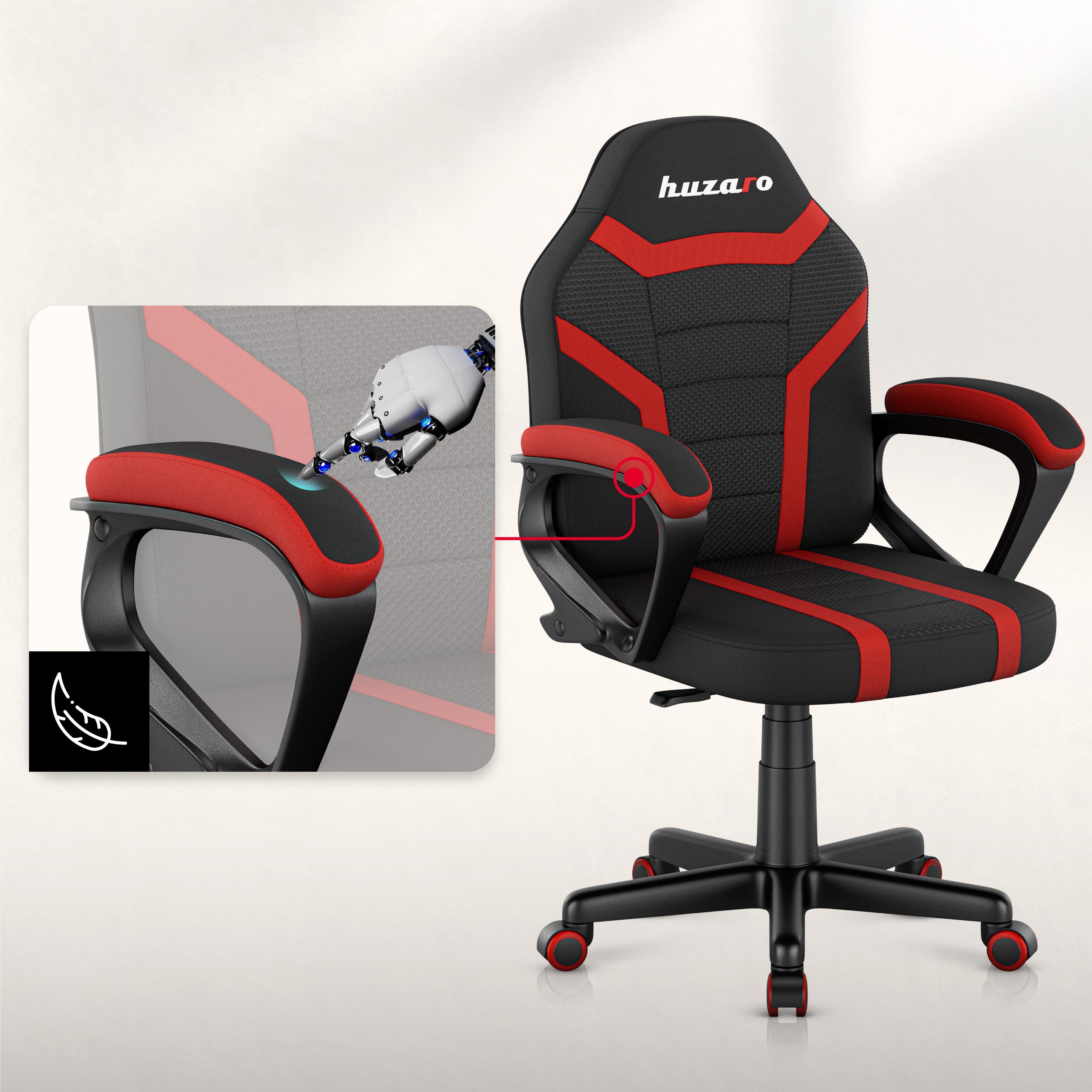 Detské herné kreslo HUZARO RANGER 1.0 Red Mesh