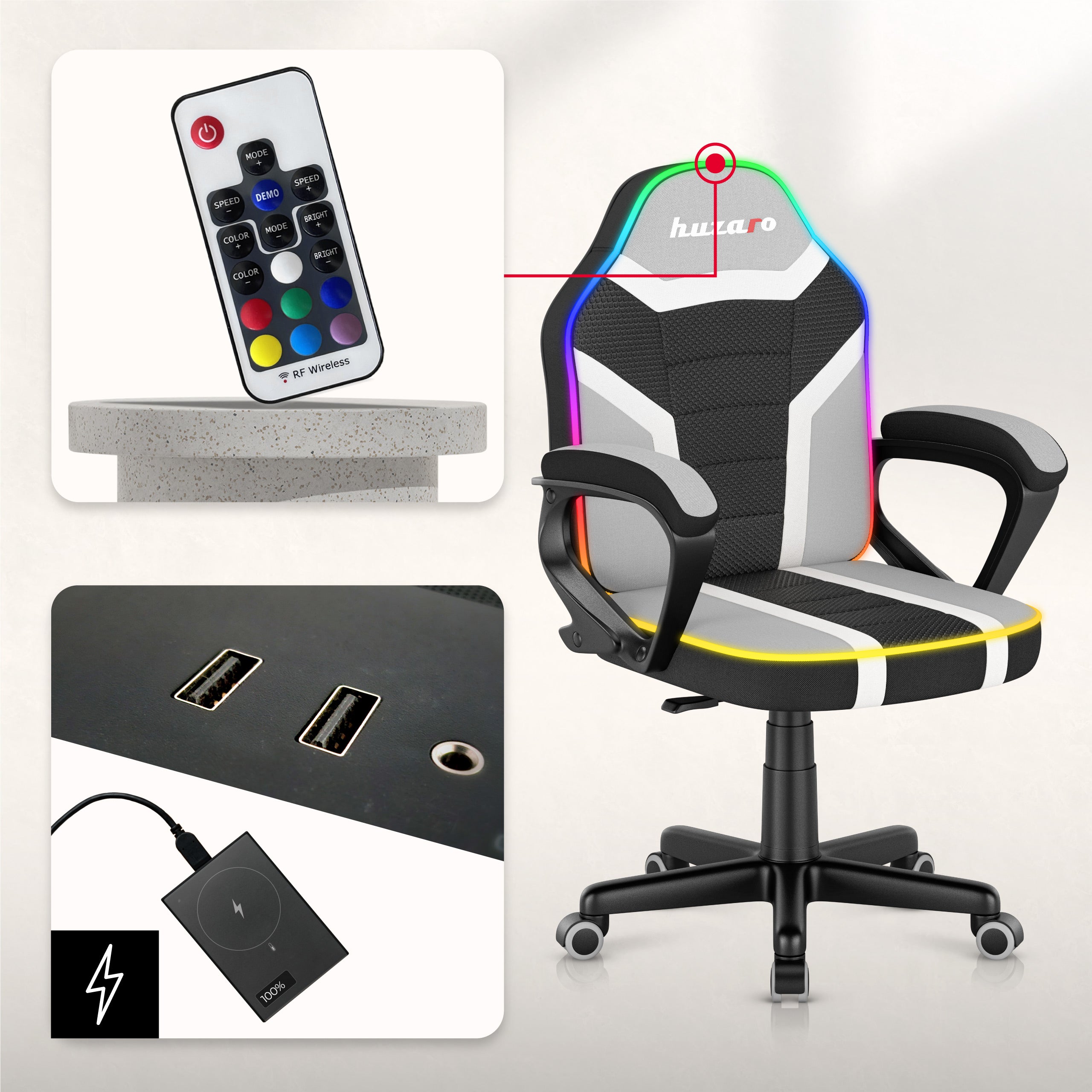 Detské herné kreslo Huzaro Ranger 1.0 RGB