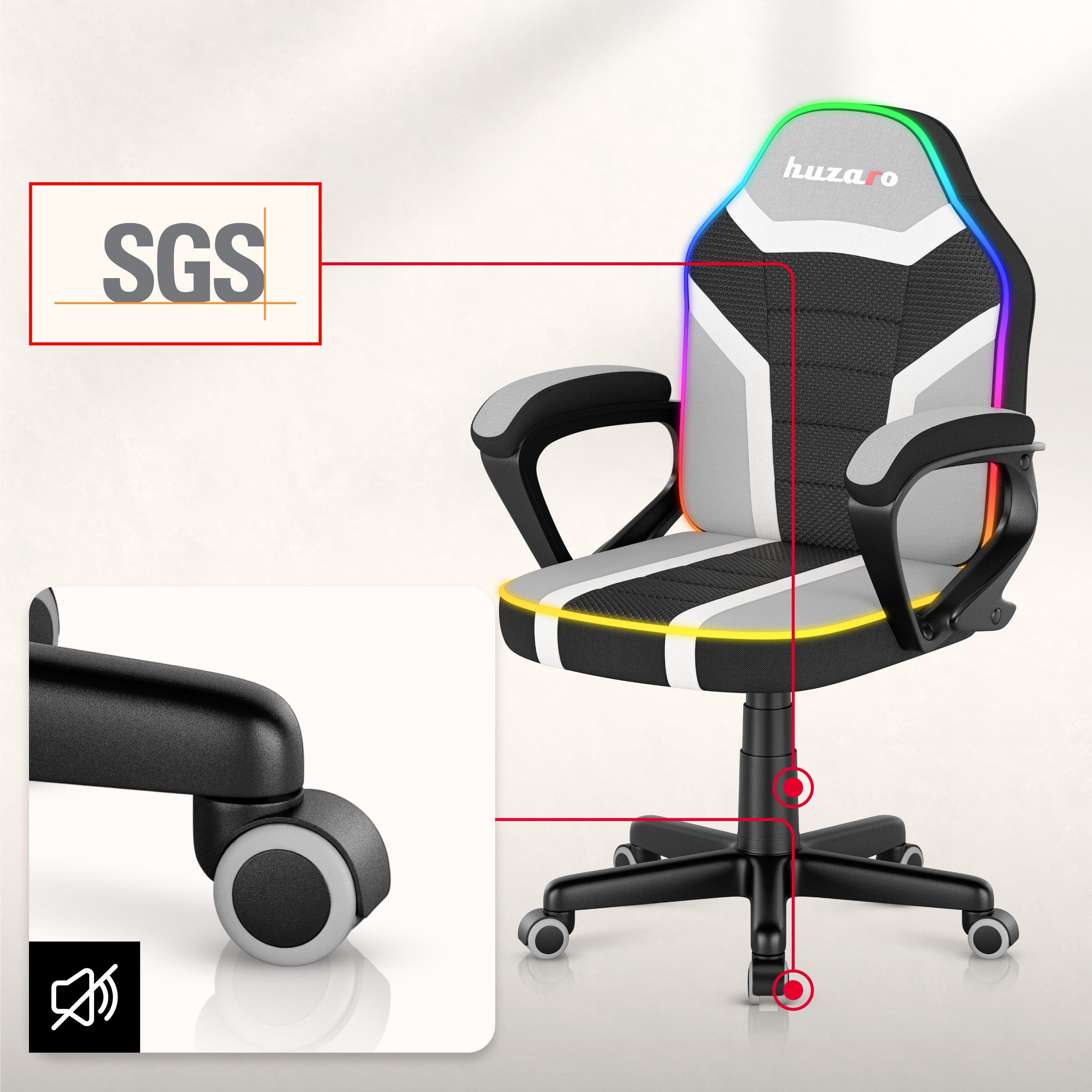 Detské herné kreslo Huzaro Ranger 1.0 RGB