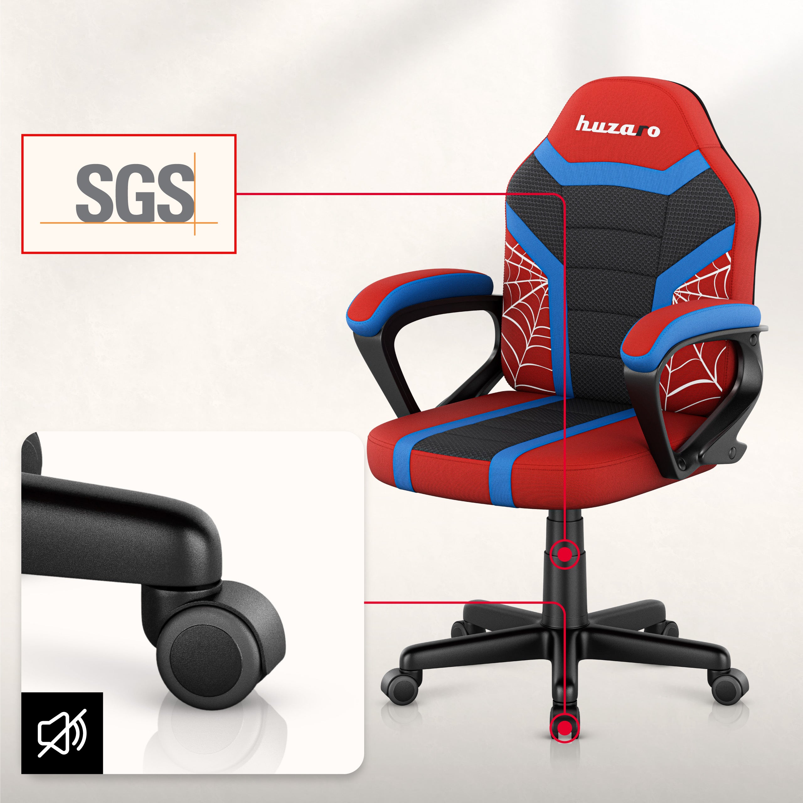 Detské herné kreslo Huzaro Ranger 1.0 Spider Mesh