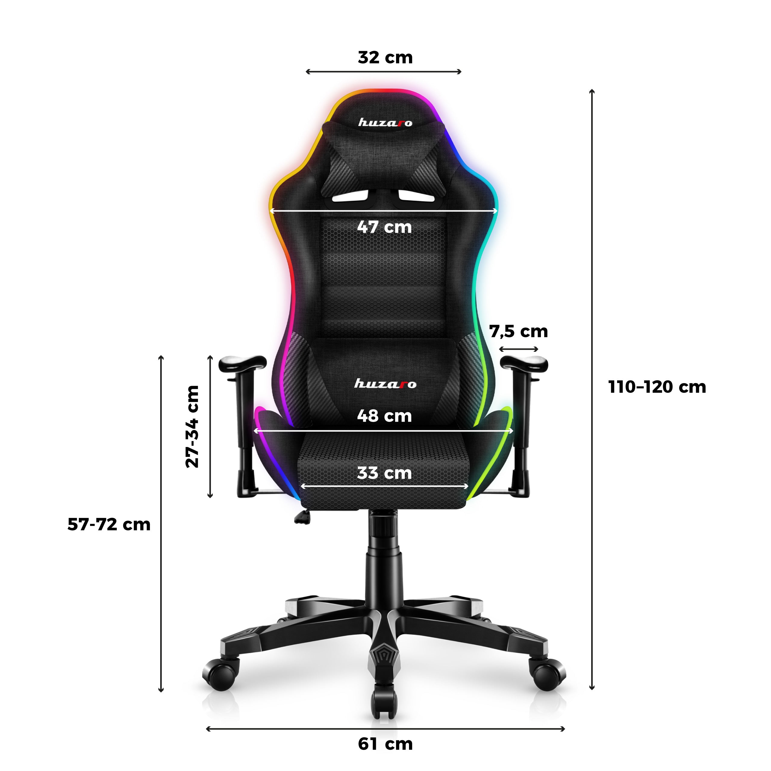 Detské herné kreslo HUZARO RANGER 6.0 RGB Mesh