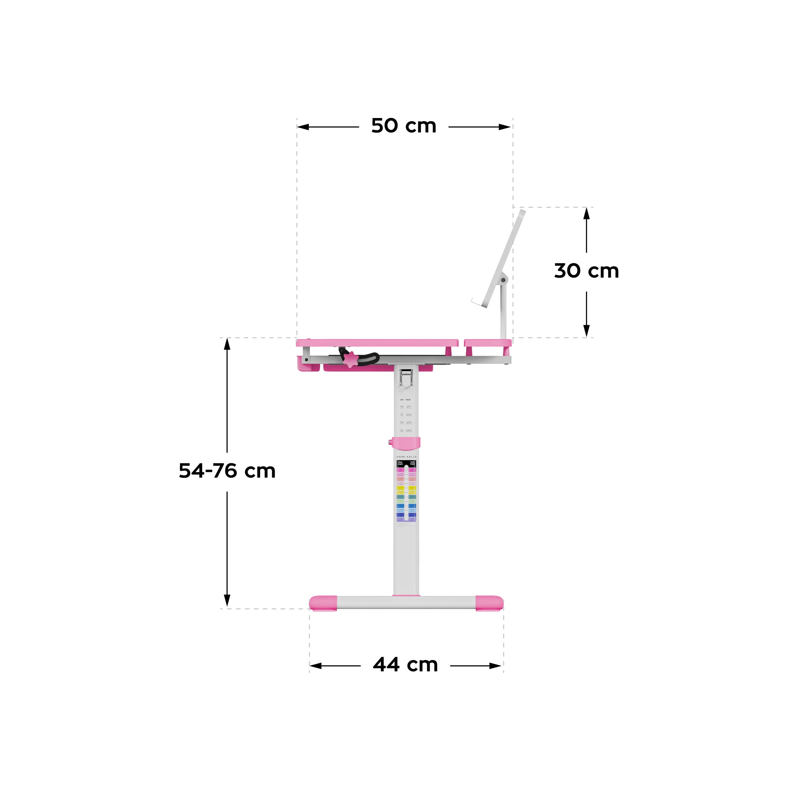 Ergonomický detský stôl Mark Adler Study 3.0 Pink 66 cm