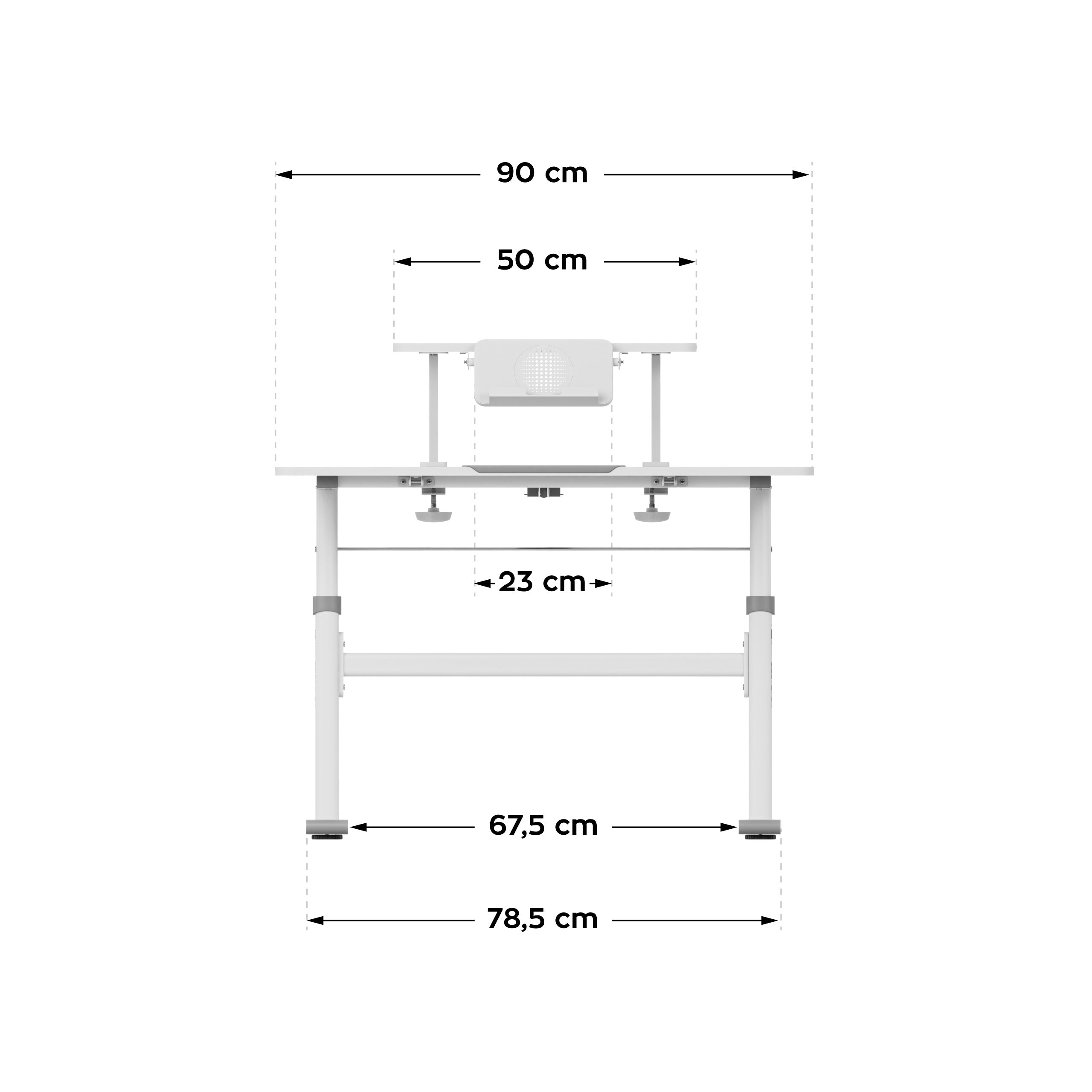 Detský stôl s nastaviteľnou výškou Mark Adler Study 3.7 Grey 90 cm