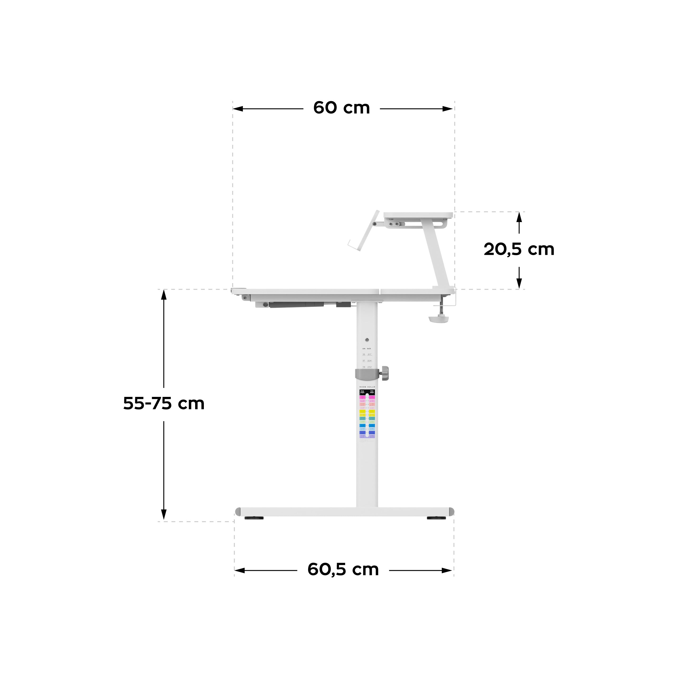 Detský stôl s nastaviteľnou výškou Mark Adler Study 3.7 Grey 90 cm