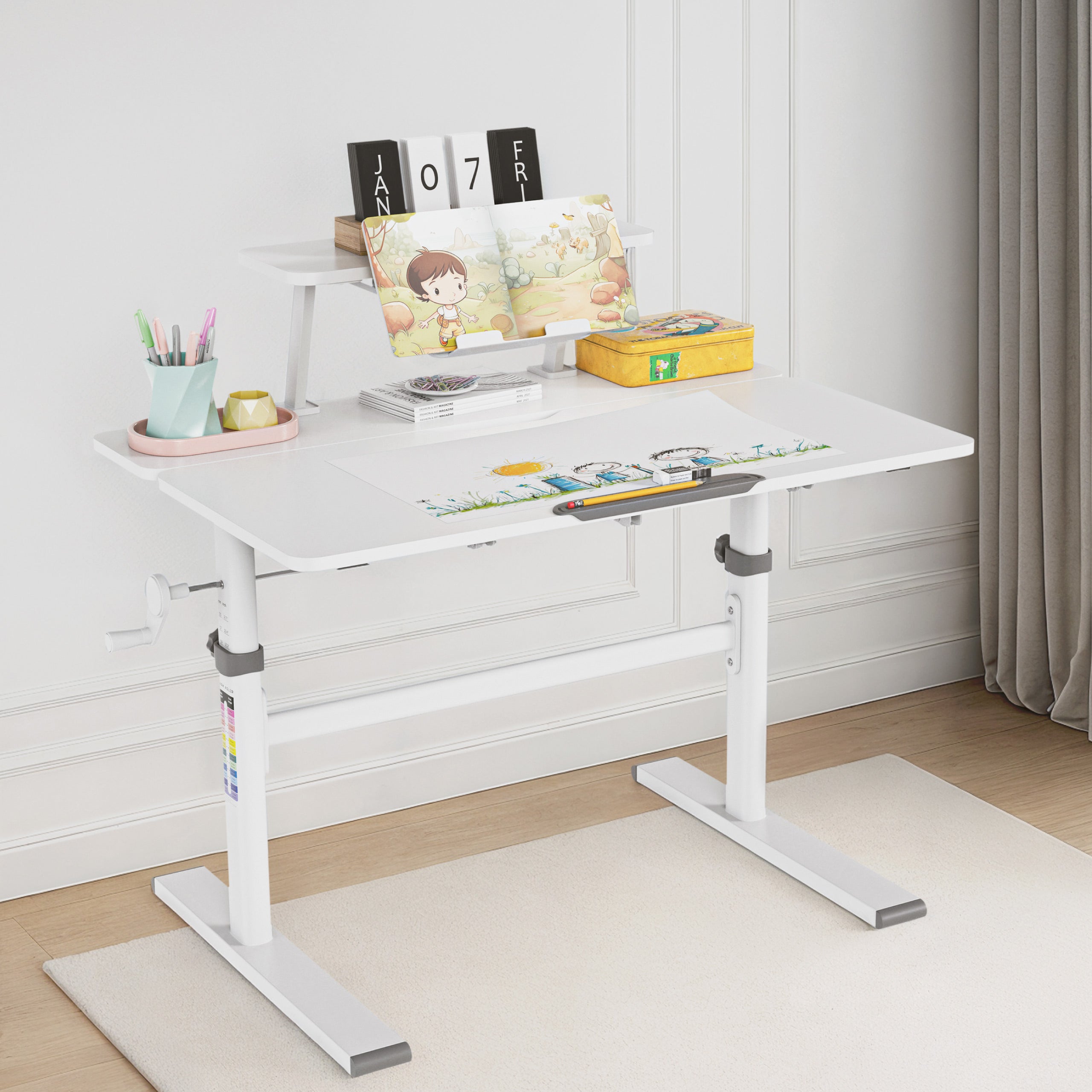 Detský stôl s nastaviteľnou výškou Mark Adler Study 3.7 Grey 90 cm