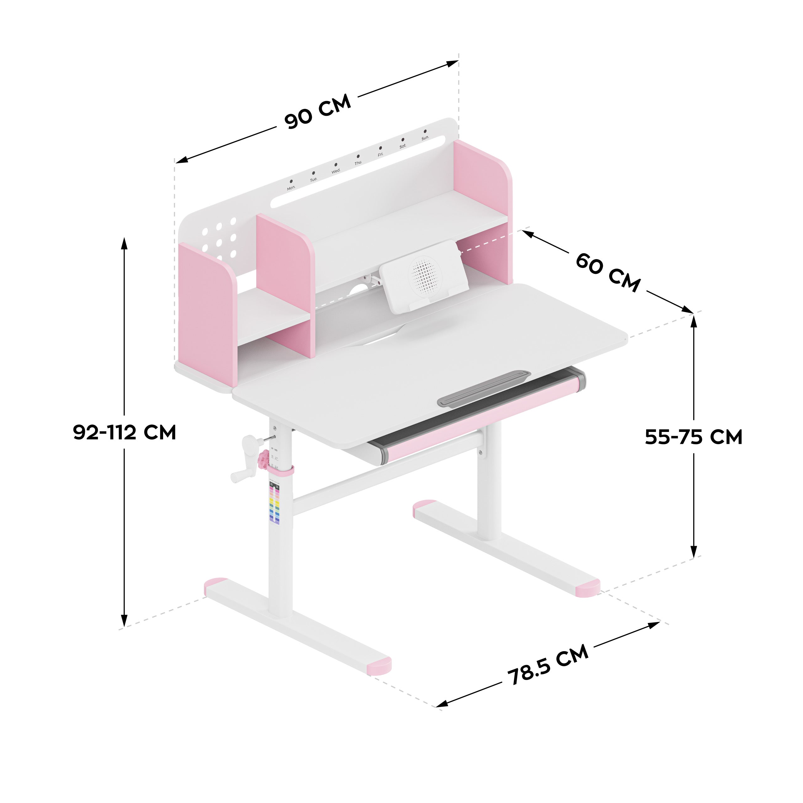 Ergonomický detský písací stôl Mark Adler Study 5.0 Pink 90 cm