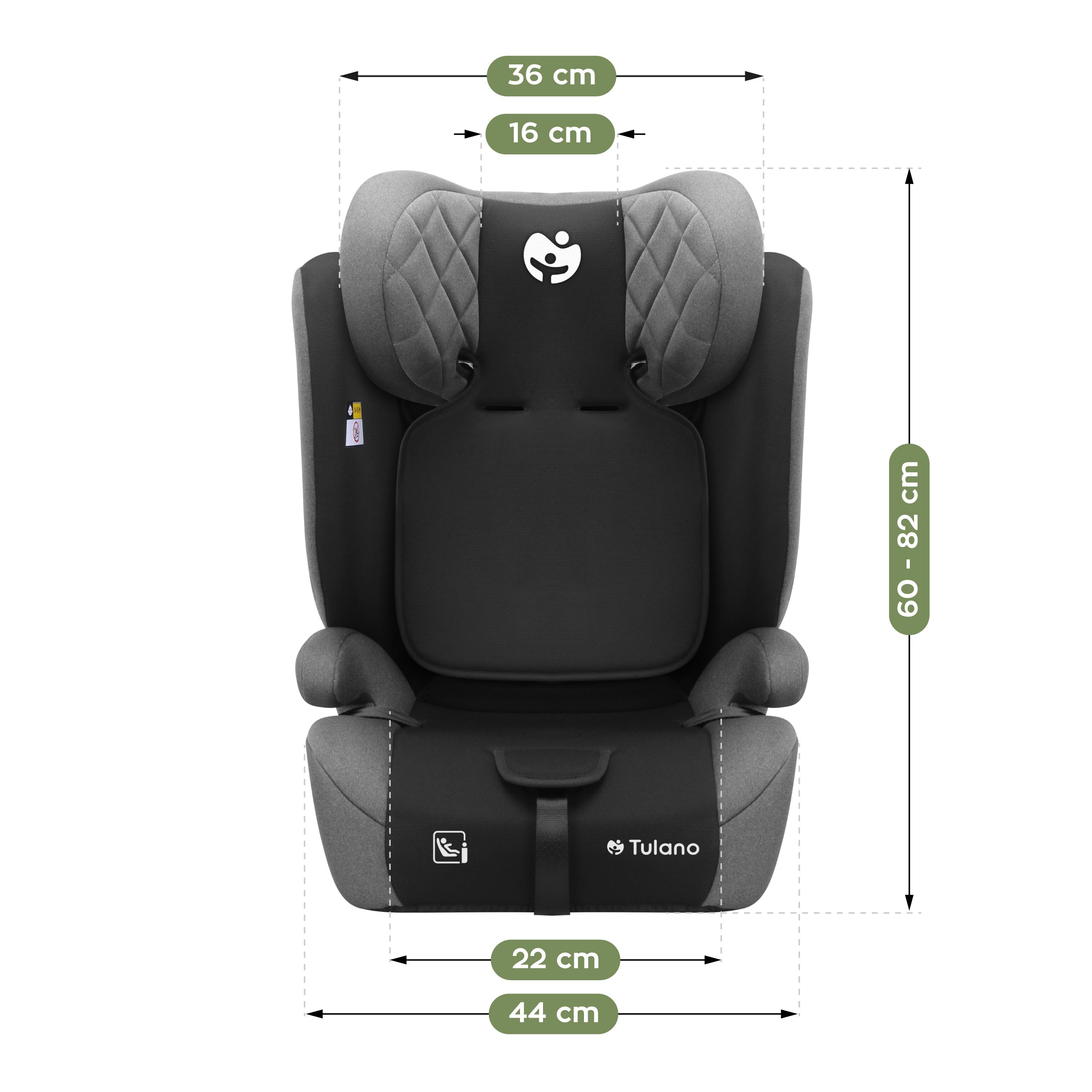 Detská autosedačka Tulano Zooma 25 šedá – čierna 76 – 150 cm I-Size