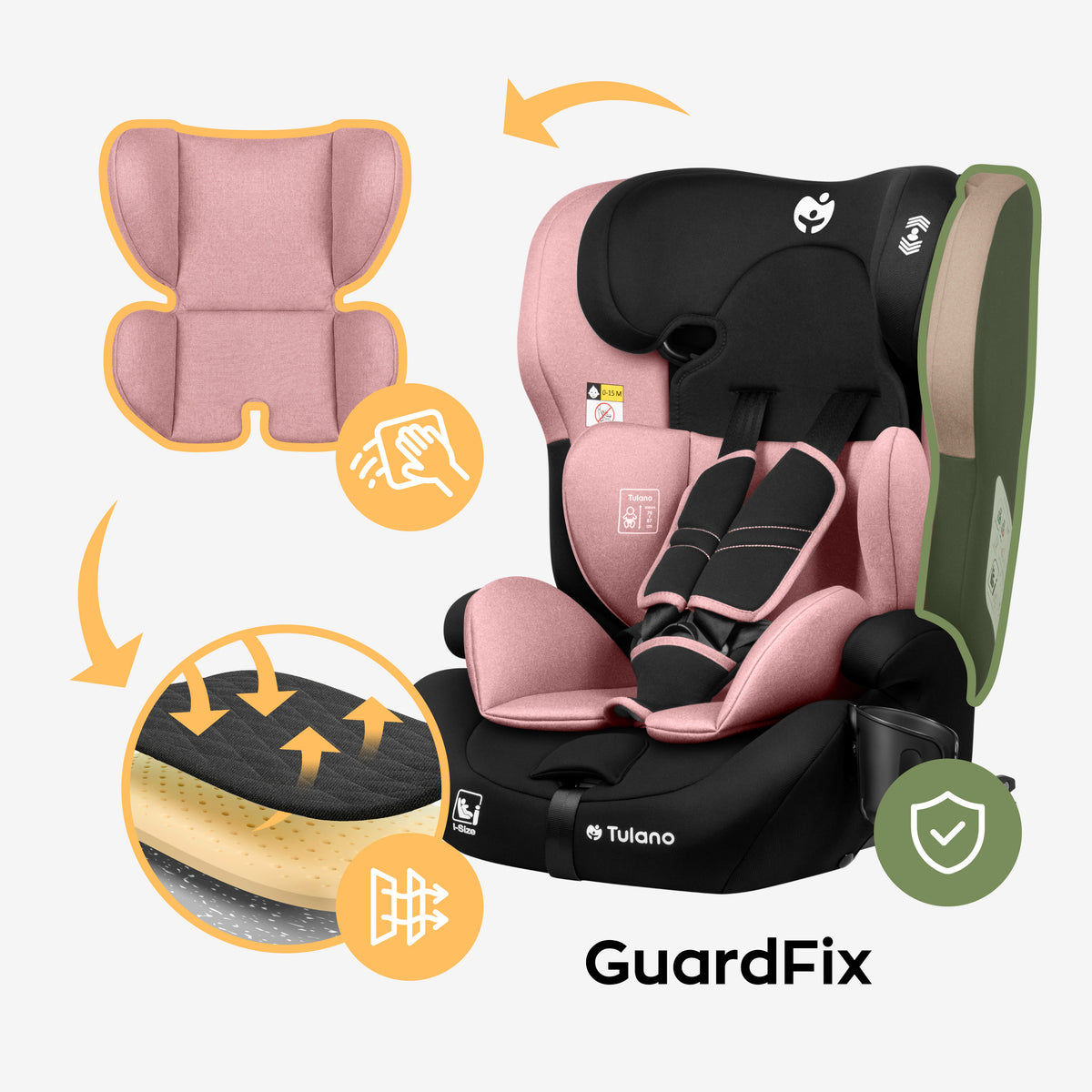 Detská autosedačka Tulano 76-150 cm Zooma 45 Pink I-Size